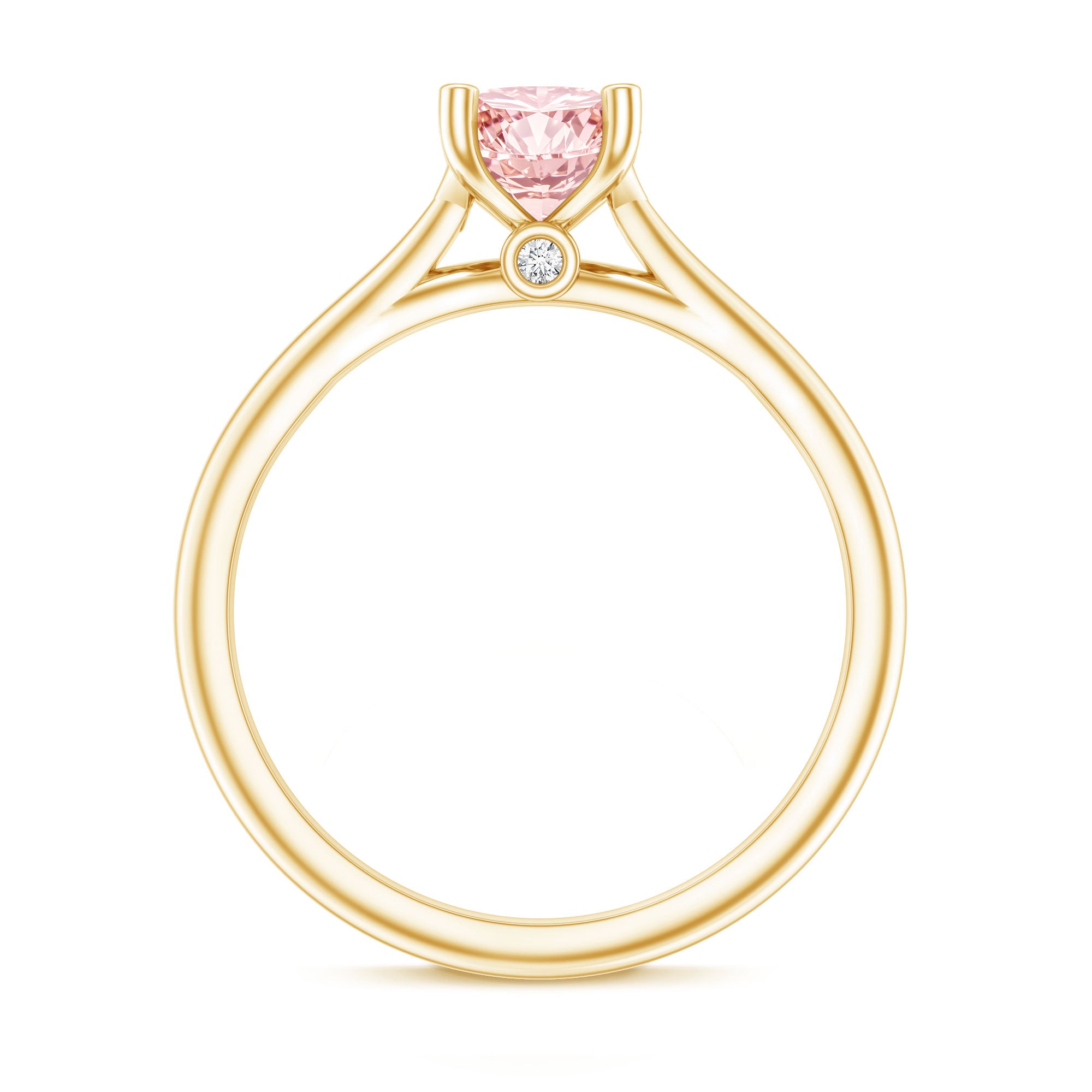 1 Carat Round Lab Grown Pink Diamond Solitaire Ring with IGI Certificate Fancy Pink - VS1 - Rosec Jewels