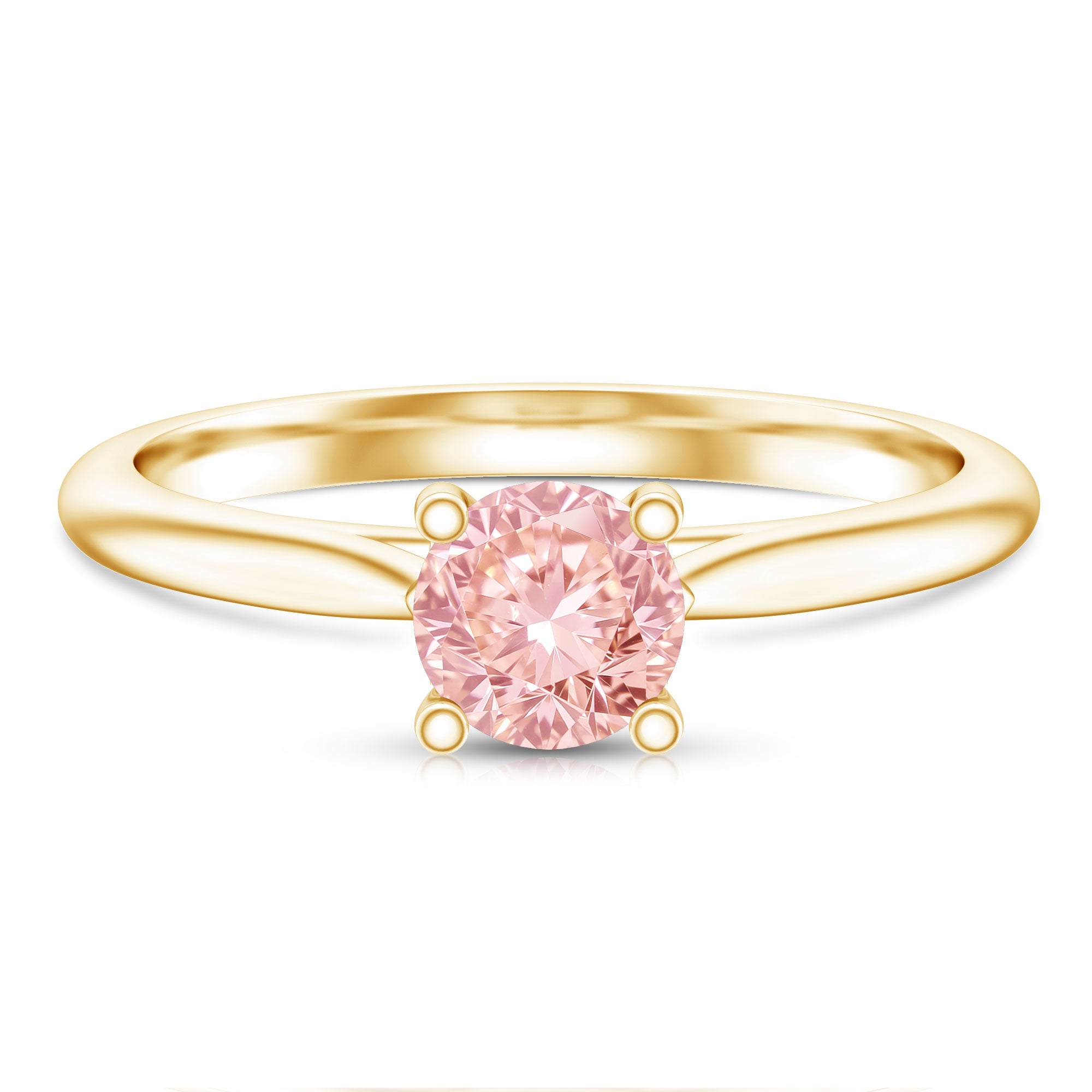 1 Carat Round Lab Grown Pink Diamond Solitaire Ring with IGI Certificate Fancy Pink - VS1 - Rosec Jewels