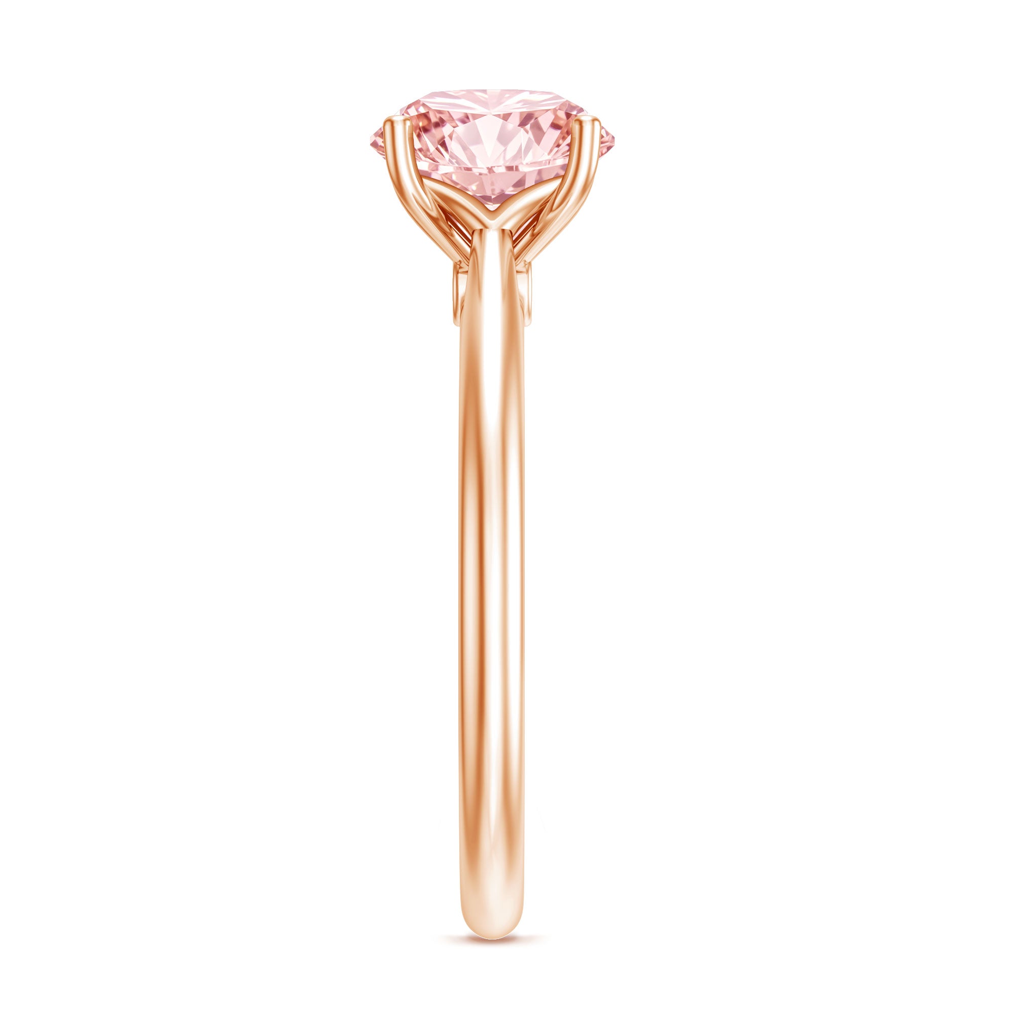 IGI Certified Round Lab Grown Pink Diamond 2 Carat Engagement Ring for Women Fancy Pink - VS1 - Rosec Jewels