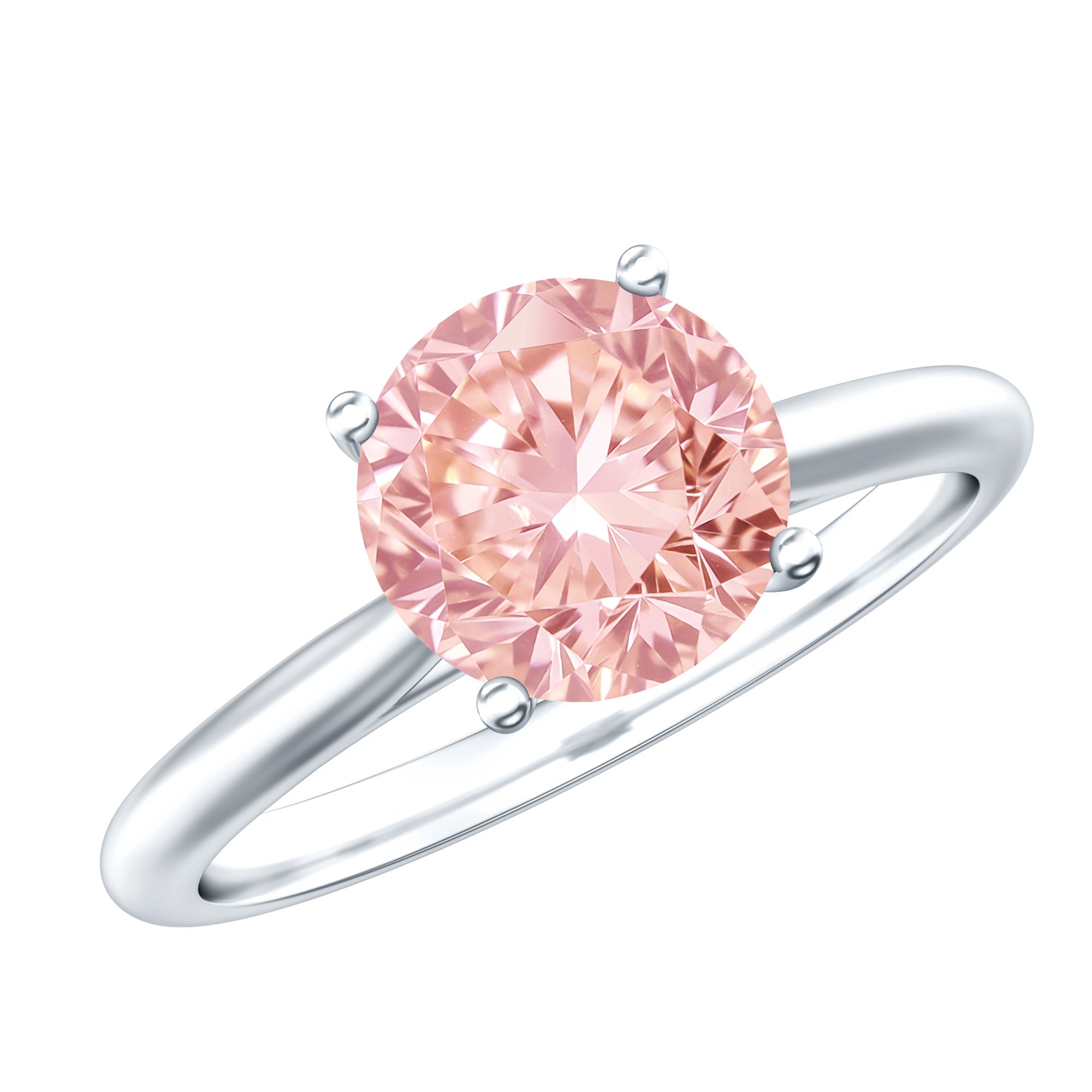IGI Certified Round Lab Grown Pink Diamond 2 Carat Engagement Ring for Women Fancy Pink - VS1 - Rosec Jewels
