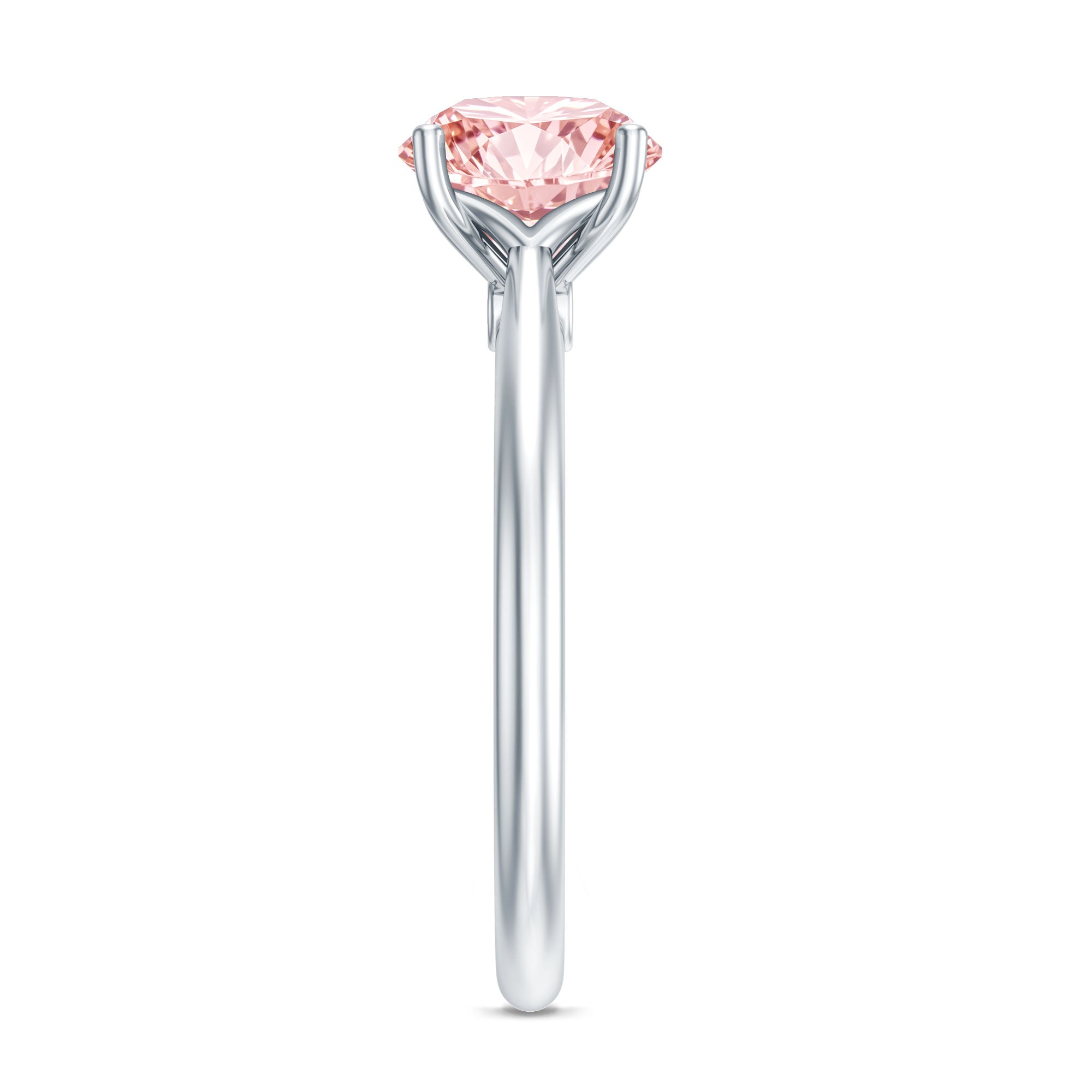 IGI Certified Round Lab Grown Pink Diamond 2 Carat Engagement Ring for Women Fancy Pink - VS1 - Rosec Jewels