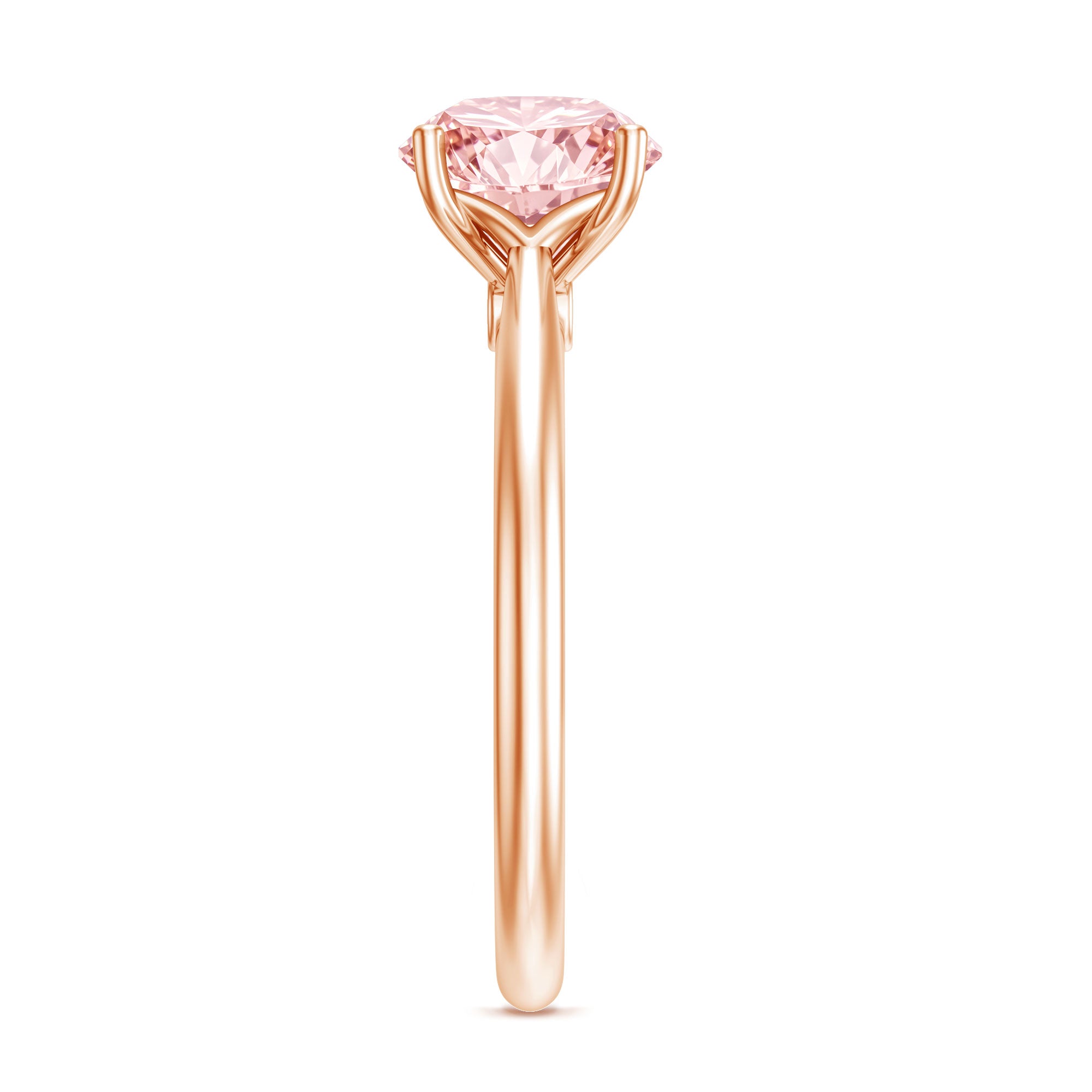 Rosec Jewels-3 Carat Lab Grown Pink Diamond Solitaire Engagement Ring with IGI Certificate