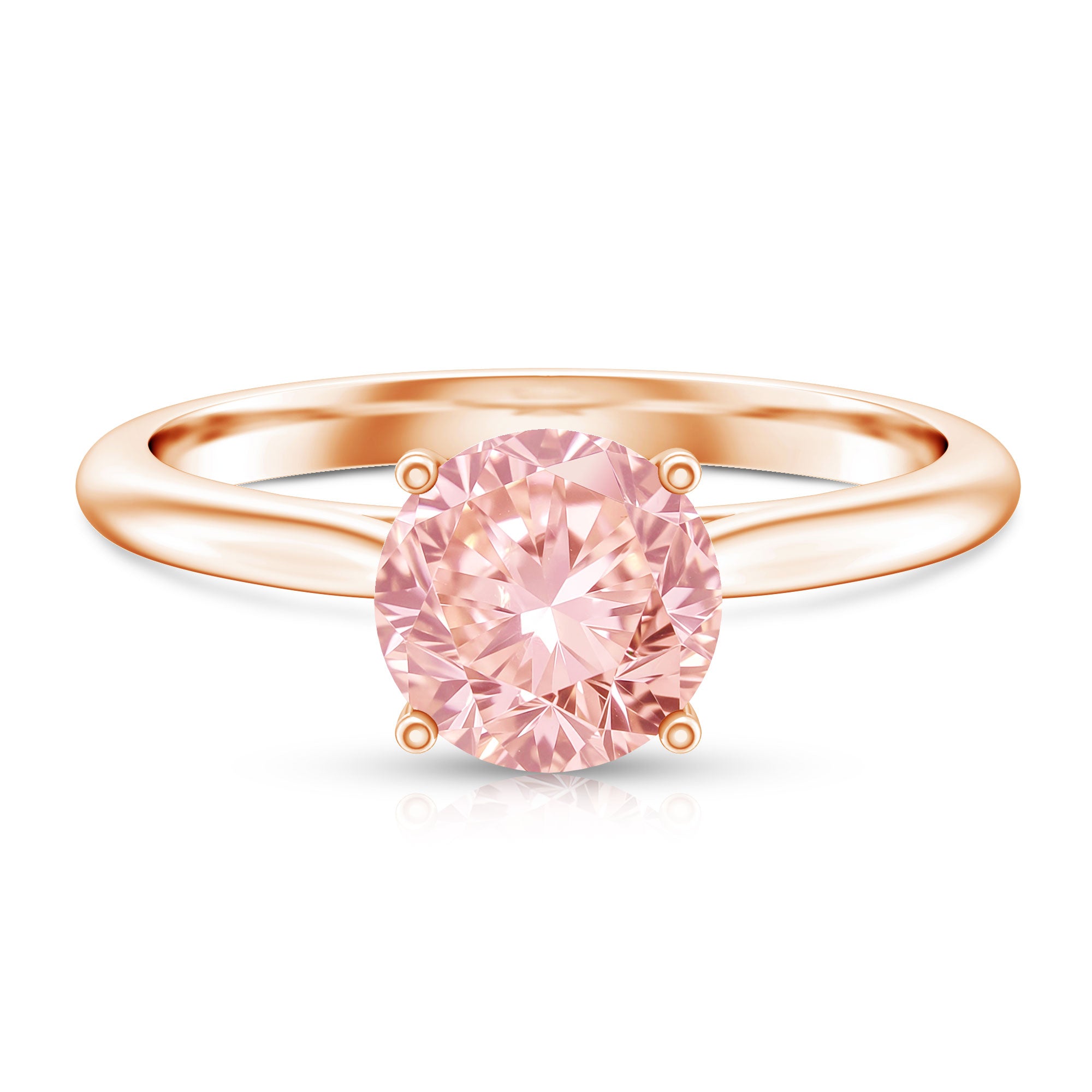 Rosec Jewels-3 Carat Lab Grown Pink Diamond Solitaire Engagement Ring with IGI Certificate