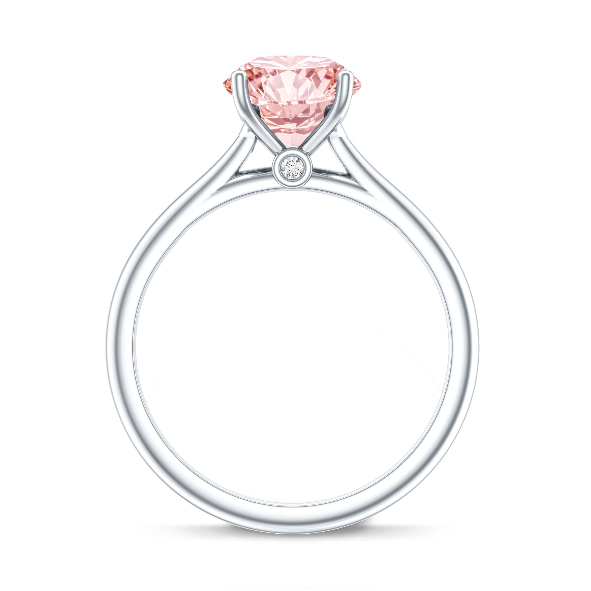 Rosec Jewels-3 Carat Lab Grown Pink Diamond Solitaire Engagement Ring with IGI Certificate