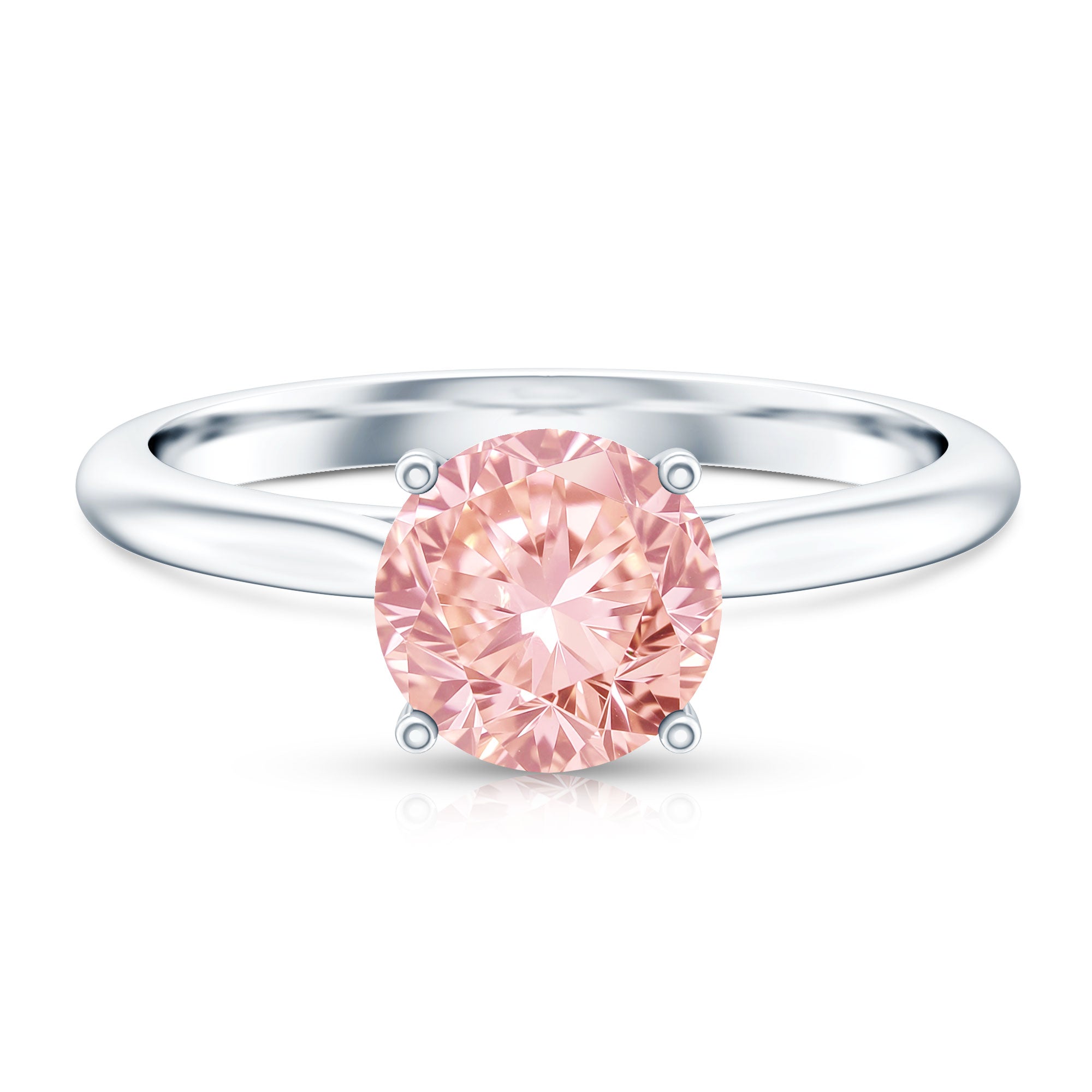 Rosec Jewels-3 Carat Lab Grown Pink Diamond Solitaire Engagement Ring with IGI Certificate
