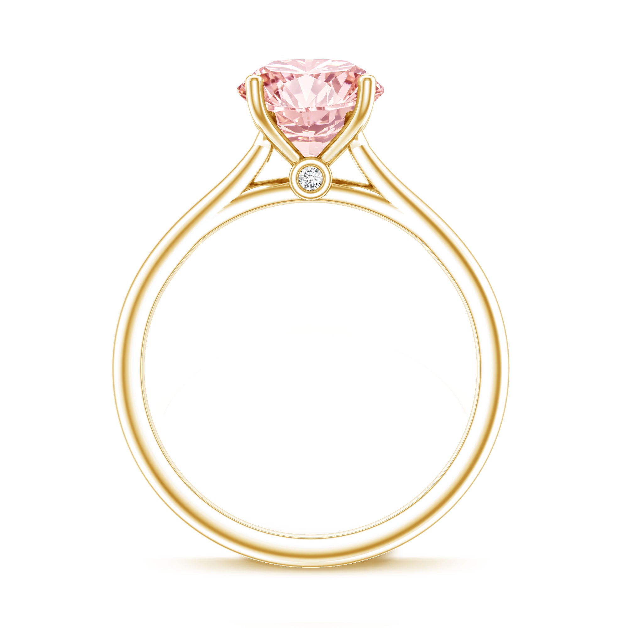Rosec Jewels-3 Carat Lab Grown Pink Diamond Solitaire Engagement Ring with IGI Certificate