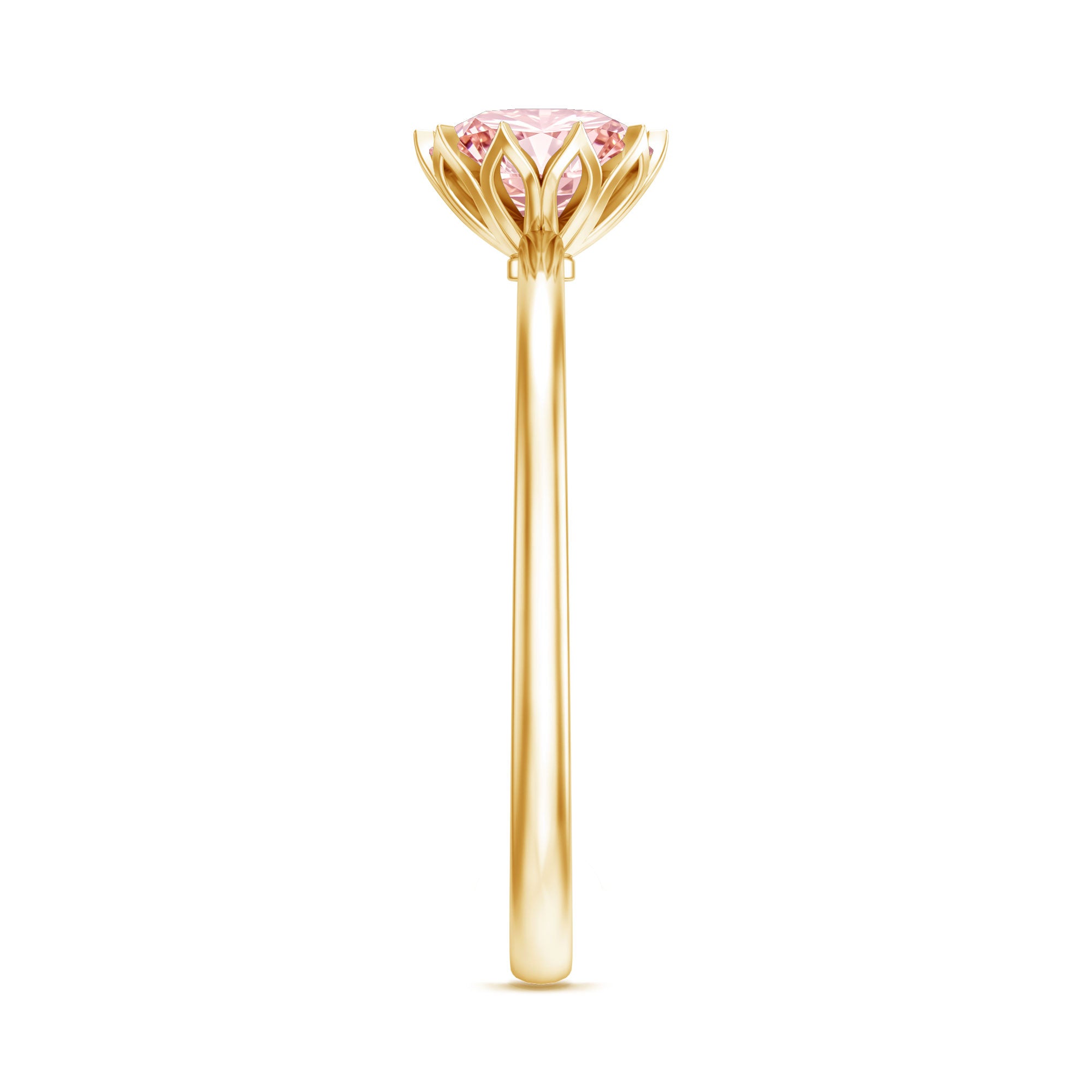 Rosec Jewels-Lotus Basket Set 1 Carat Lab Created Pink Diamond Solitaire Ring with IGI Certificate