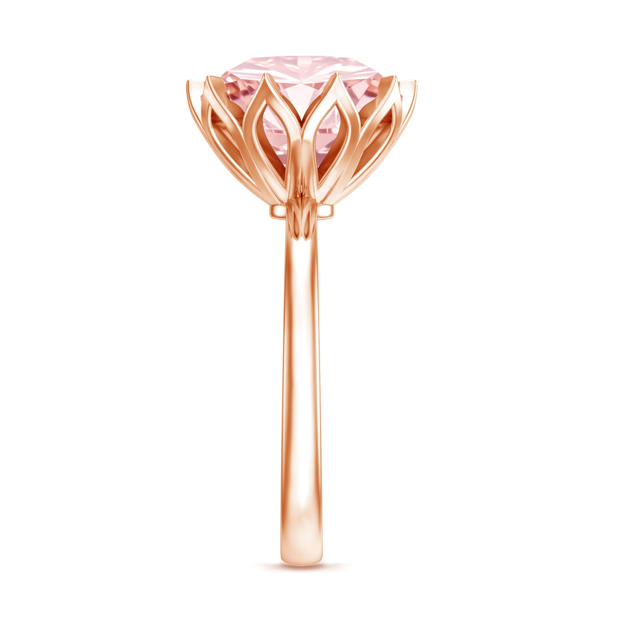 IGI Certified Solitaire 5 Carat Lab Grown Pink Diamond Lotus Engagement Ring Fancy Pink - VS1 - Rosec Jewels
