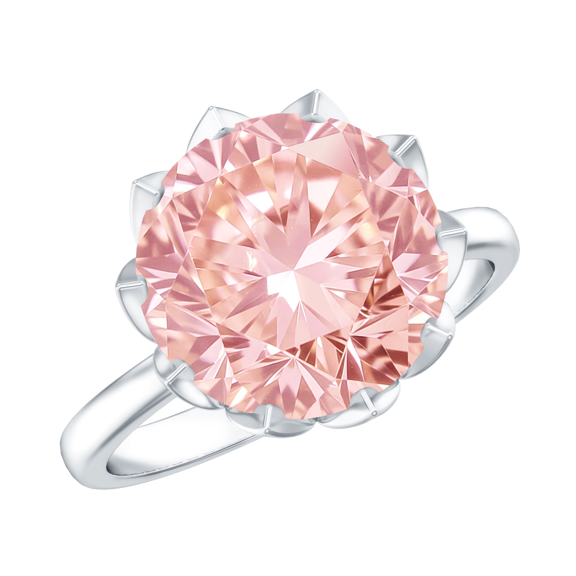 IGI Certified Solitaire 5 Carat Lab Grown Pink Diamond Lotus Engagement Ring Fancy Pink - VS1 - Rosec Jewels