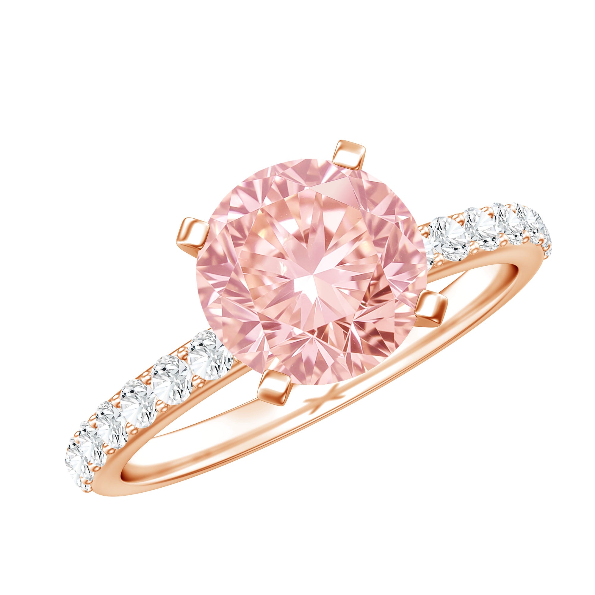 IGI Certified 2 Carat Lab Grown Pink and White Diamond Engagement Ring for Her Fancy Pink - VS1 - Rosec Jewels