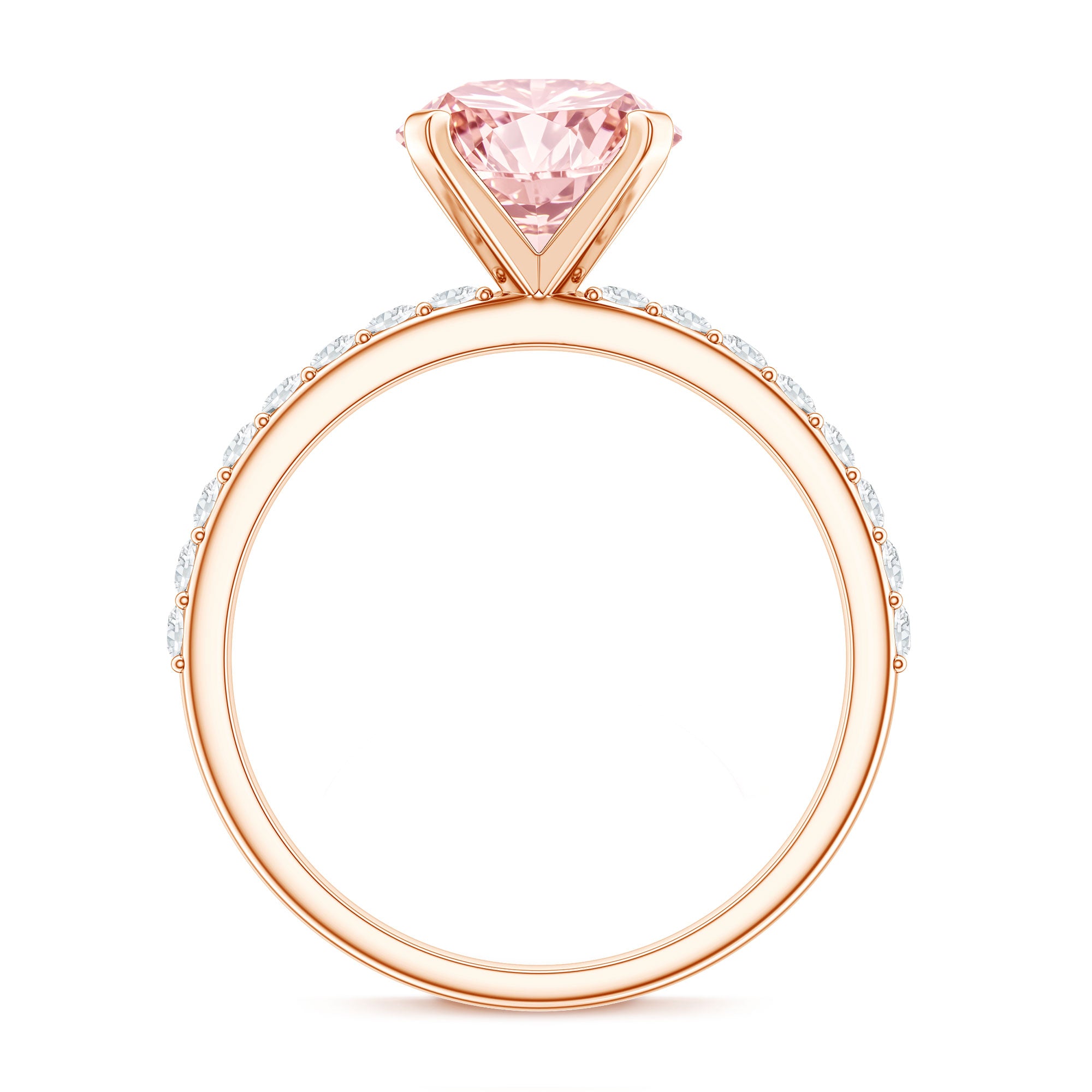 IGI Certified 2 Carat Lab Grown Pink and White Diamond Engagement Ring for Her Fancy Pink - VS1 - Rosec Jewels