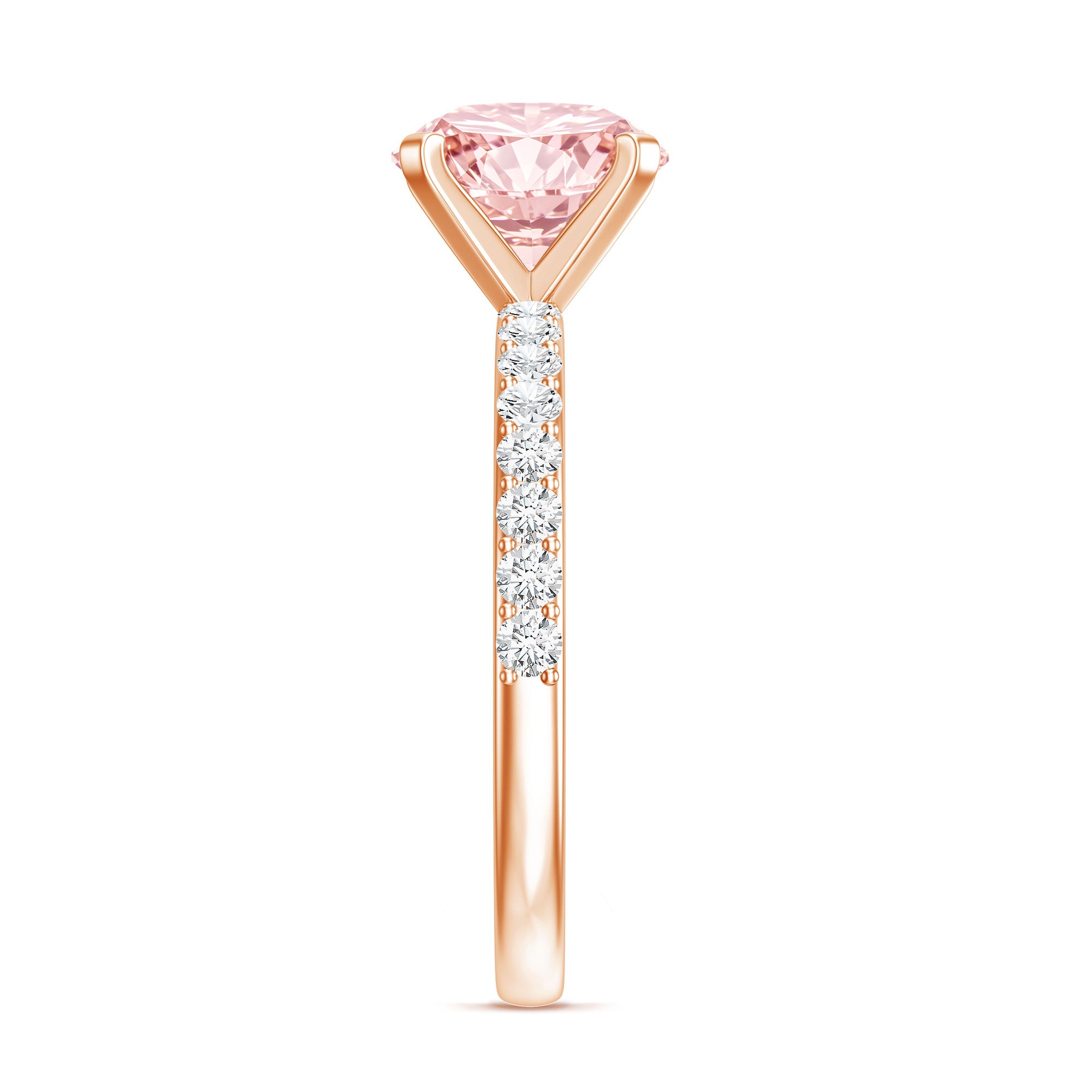 IGI Certified 2 Carat Lab Grown Pink and White Diamond Engagement Ring for Her Fancy Pink - VS1 - Rosec Jewels