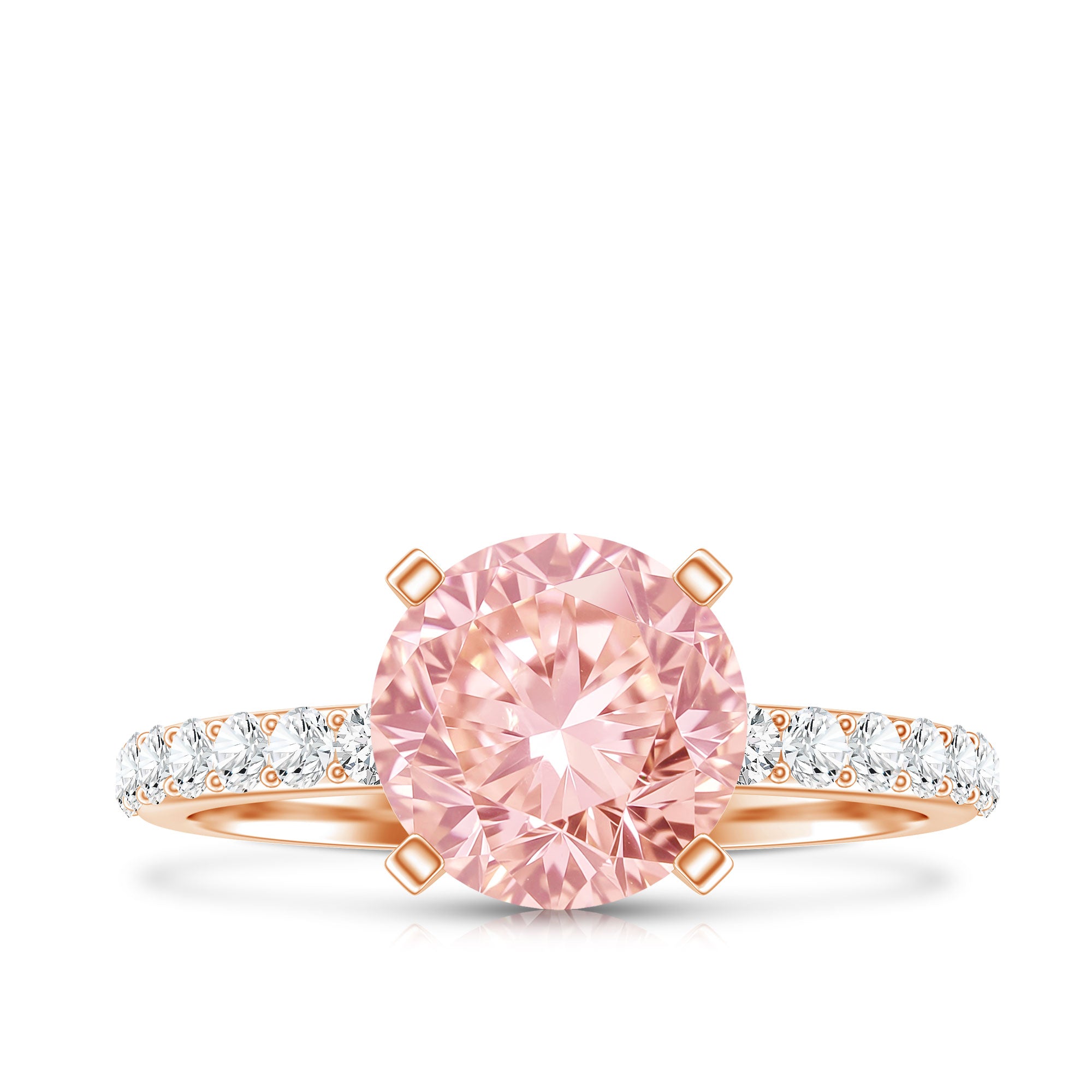 IGI Certified 2 Carat Lab Grown Pink and White Diamond Engagement Ring for Her Fancy Pink - VS1 - Rosec Jewels
