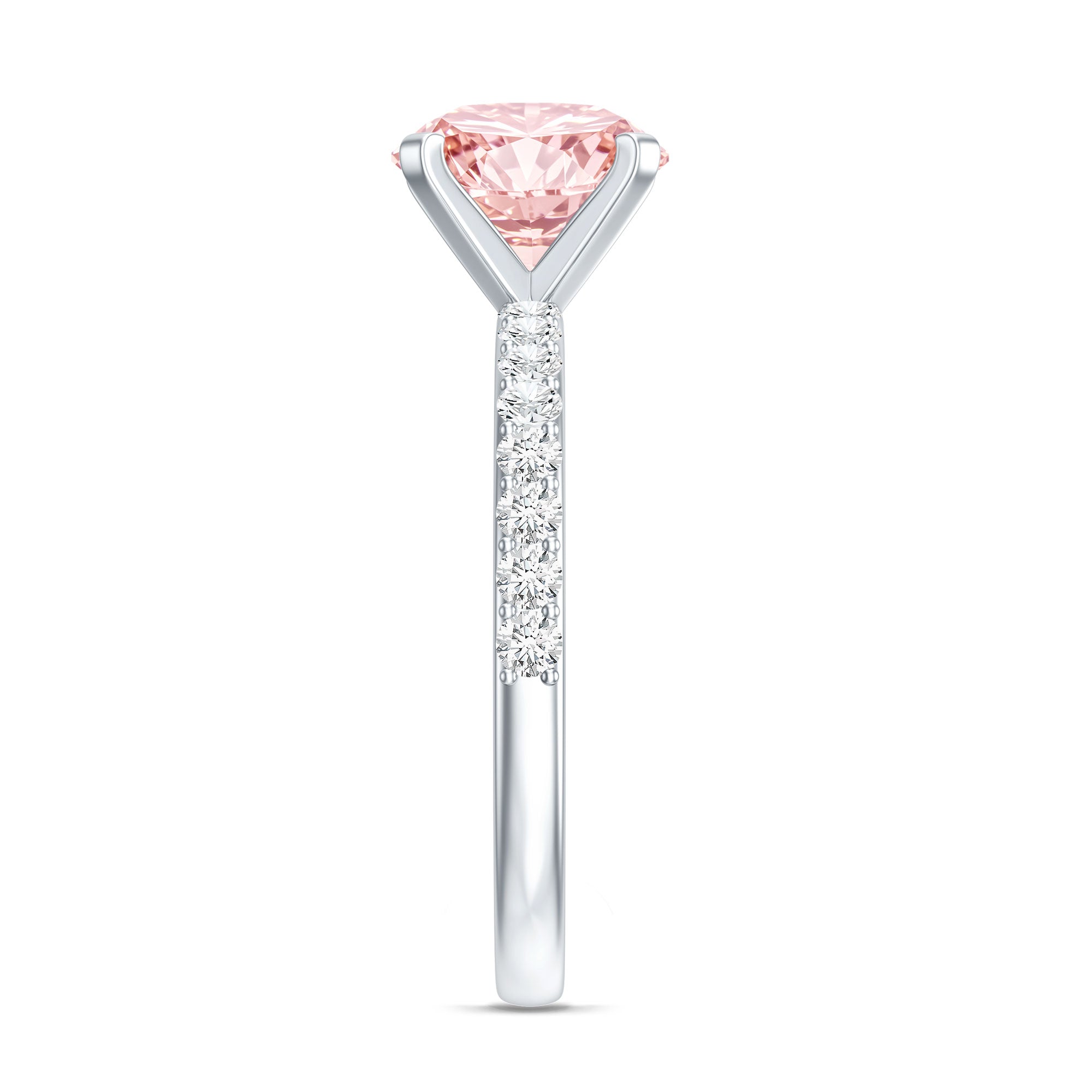 IGI Certified 2 Carat Lab Grown Pink and White Diamond Engagement Ring for Her Fancy Pink - VS1 - Rosec Jewels