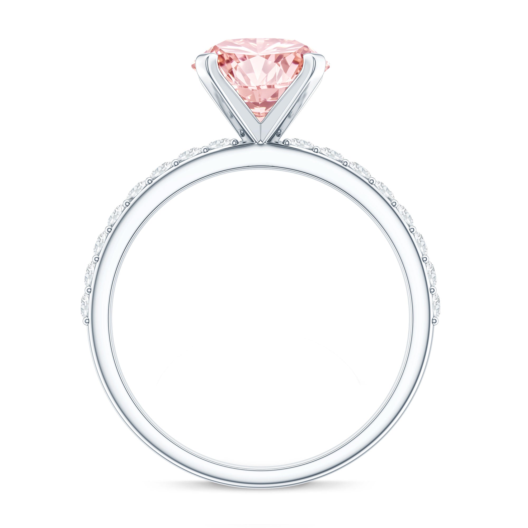 Rosec Jewels-3 Carat Lab Grown Pink Diamond Round Engagement Ring IGI Certified
