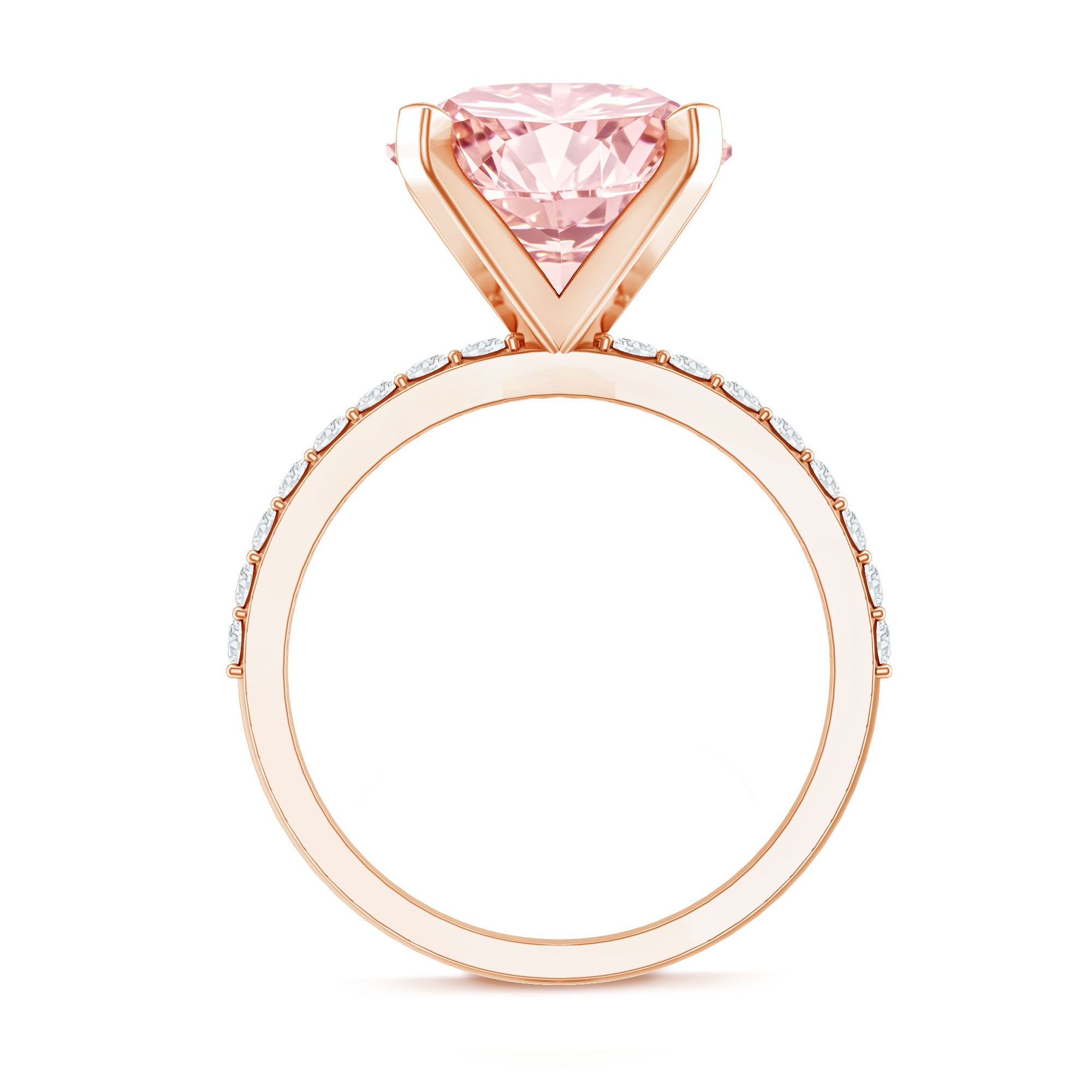 Rosec Jewels-IGI Certified 4 Carat Huge Lab Grown Pink Diamond Solitaire Engagement Ring
