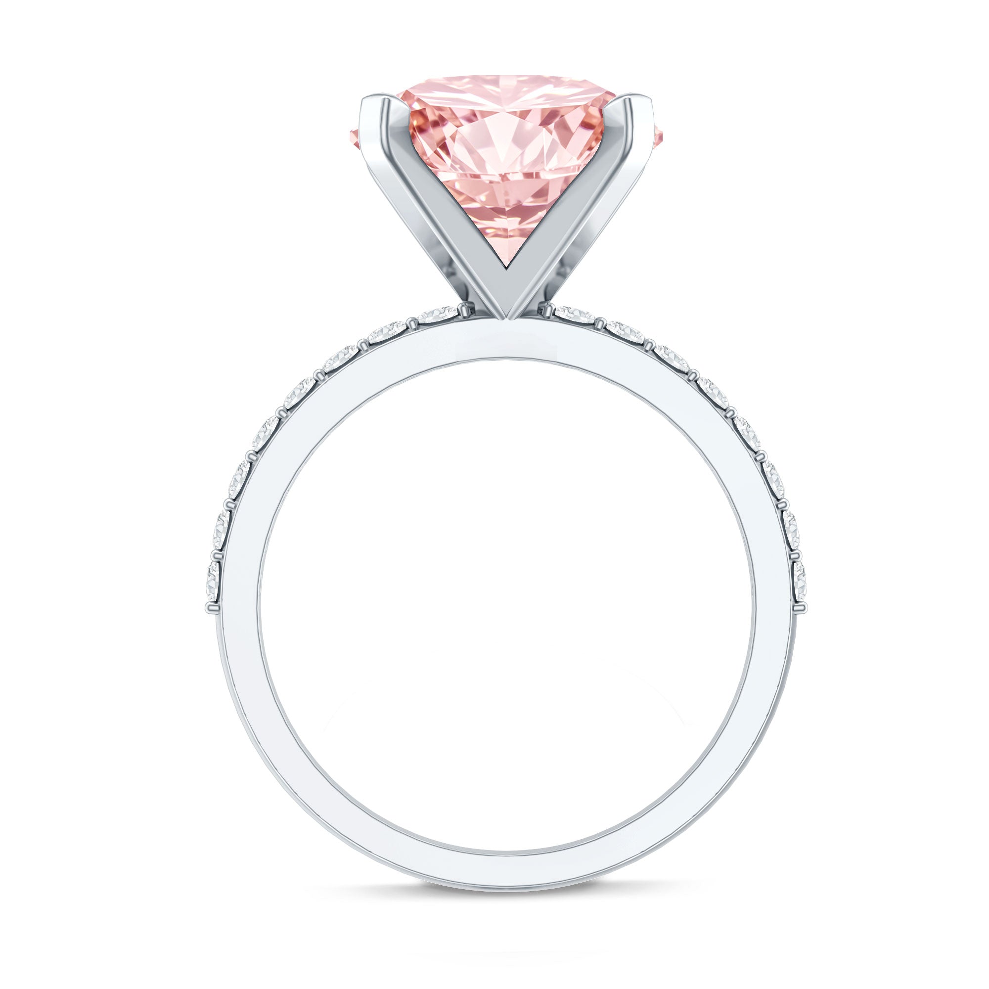 Rosec Jewels-IGI Certified 4 Carat Huge Lab Grown Pink Diamond Solitaire Engagement Ring