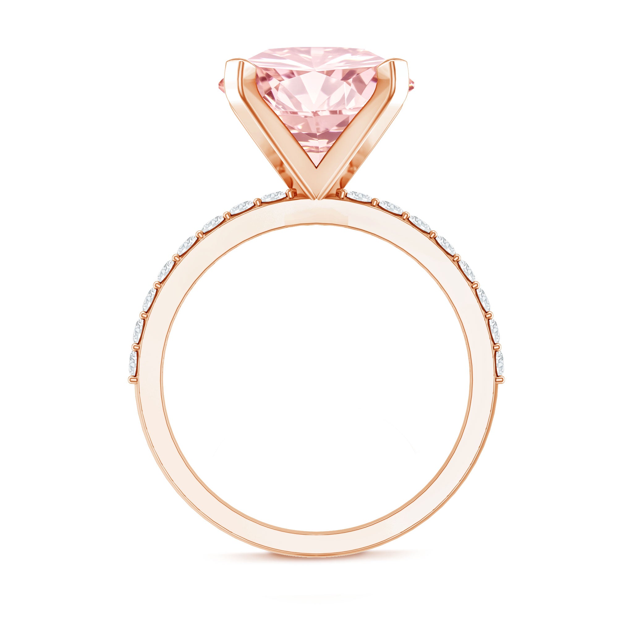 5 Carat IGI Certified Lab Created Pink Diamond Statement Ring with Side Stones Fancy Pink - VS1 - Rosec Jewels