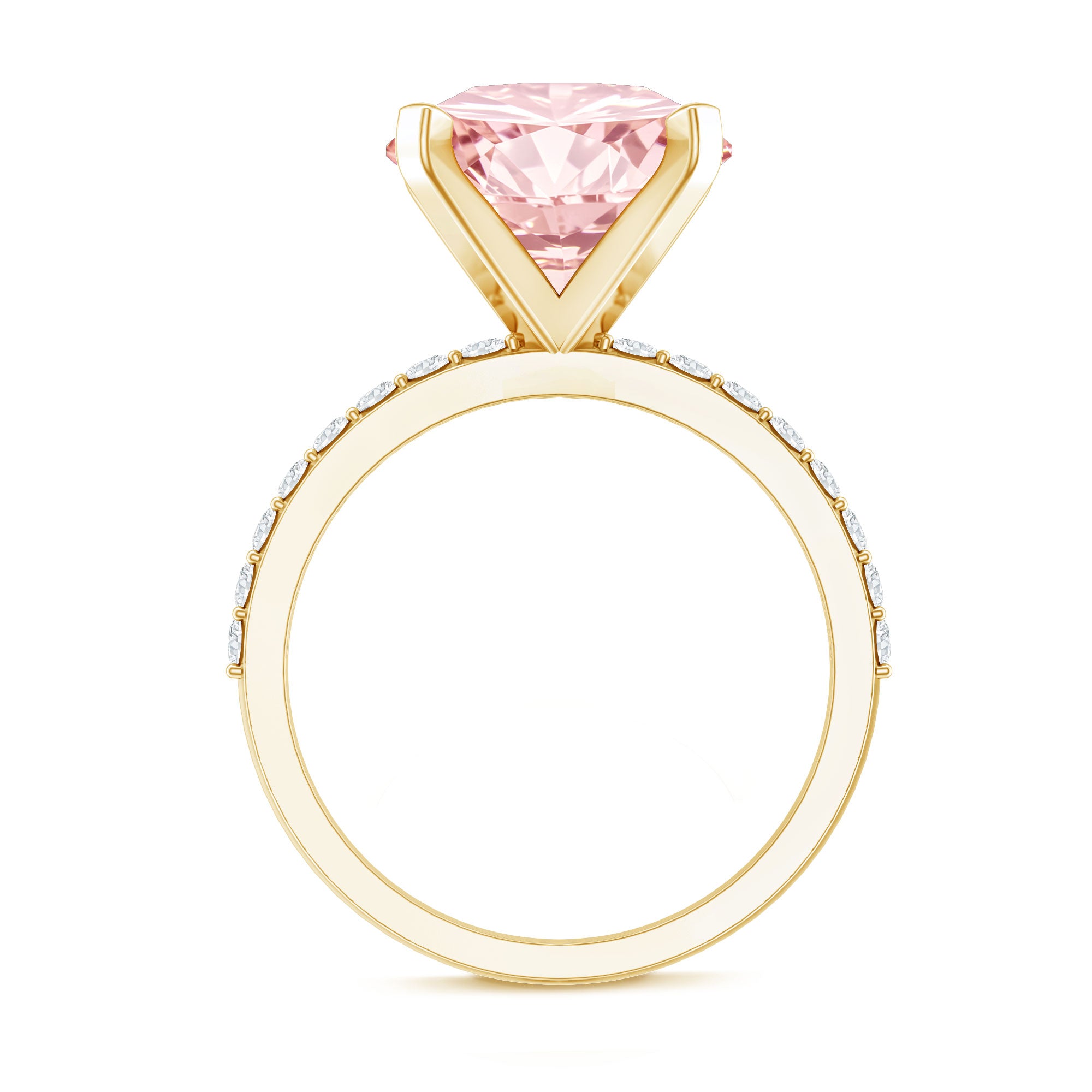 5 Carat IGI Certified Lab Created Pink Diamond Statement Ring with Side Stones Fancy Pink - VS1 - Rosec Jewels