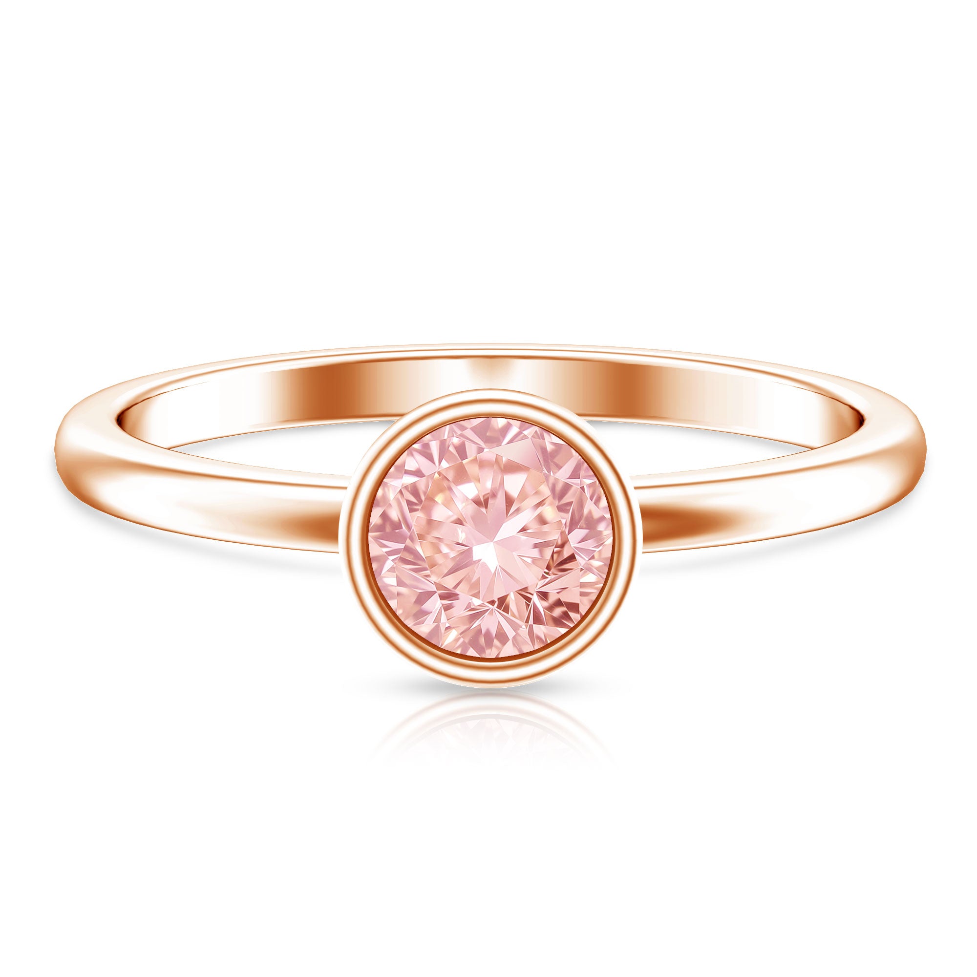 1 Carat Round Lab Grown Pink Diamond Solitaire Engagement Ring IGI Certified Fancy Pink - VS1 - Rosec Jewels