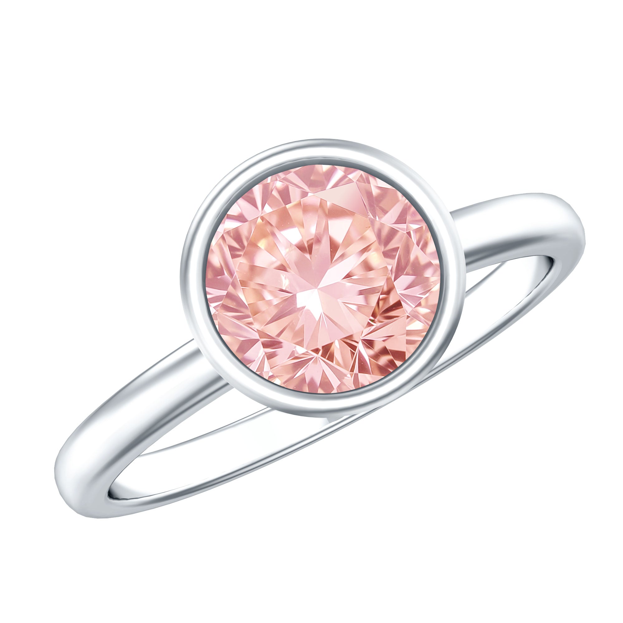 Solitaire 2 Carat Round Lab Grown Pink Diamond Engagement Ring IGI Certified Fancy Pink - VS1 - Rosec Jewels