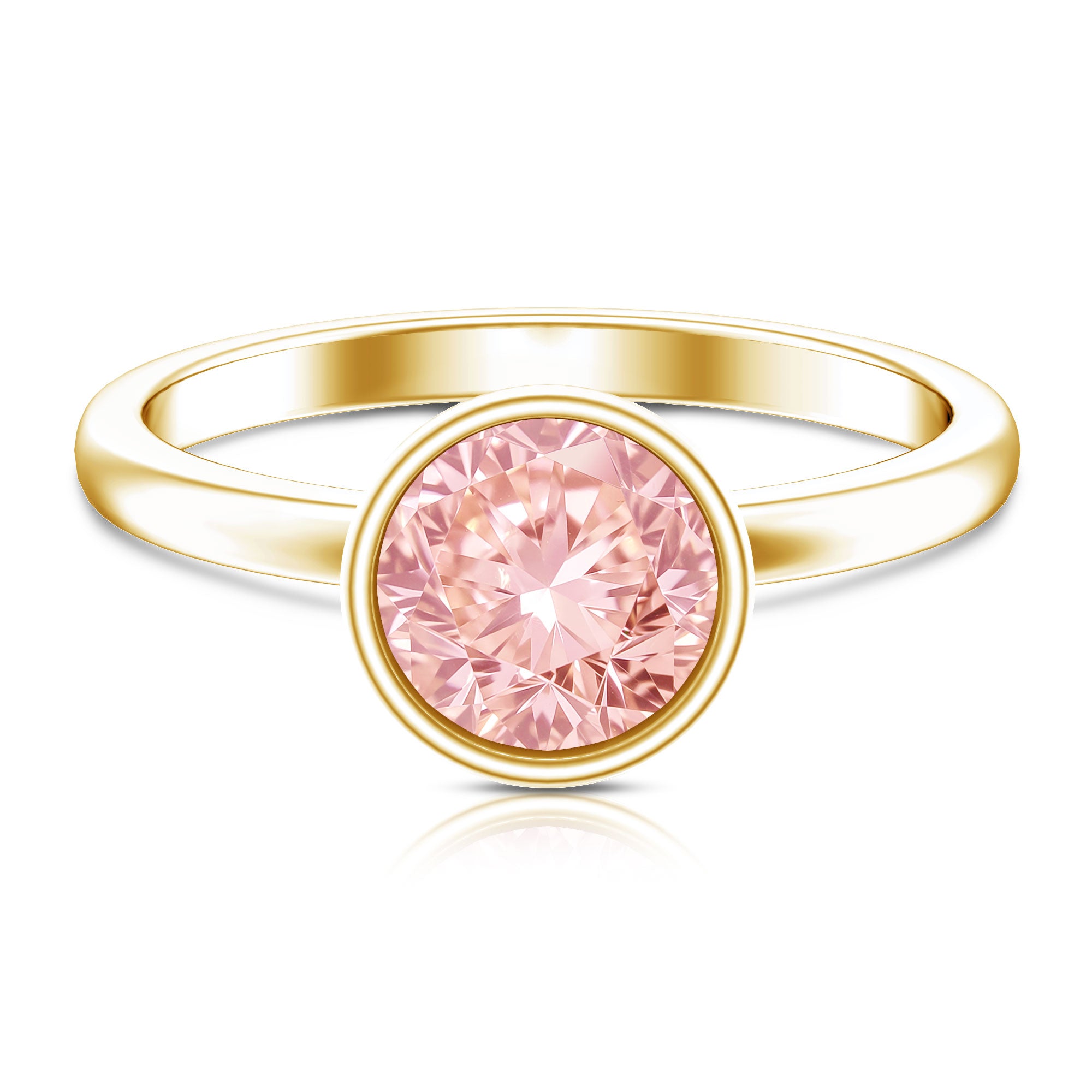 Solitaire 2 Carat Round Lab Grown Pink Diamond Engagement Ring IGI Certified Fancy Pink - VS1 - Rosec Jewels