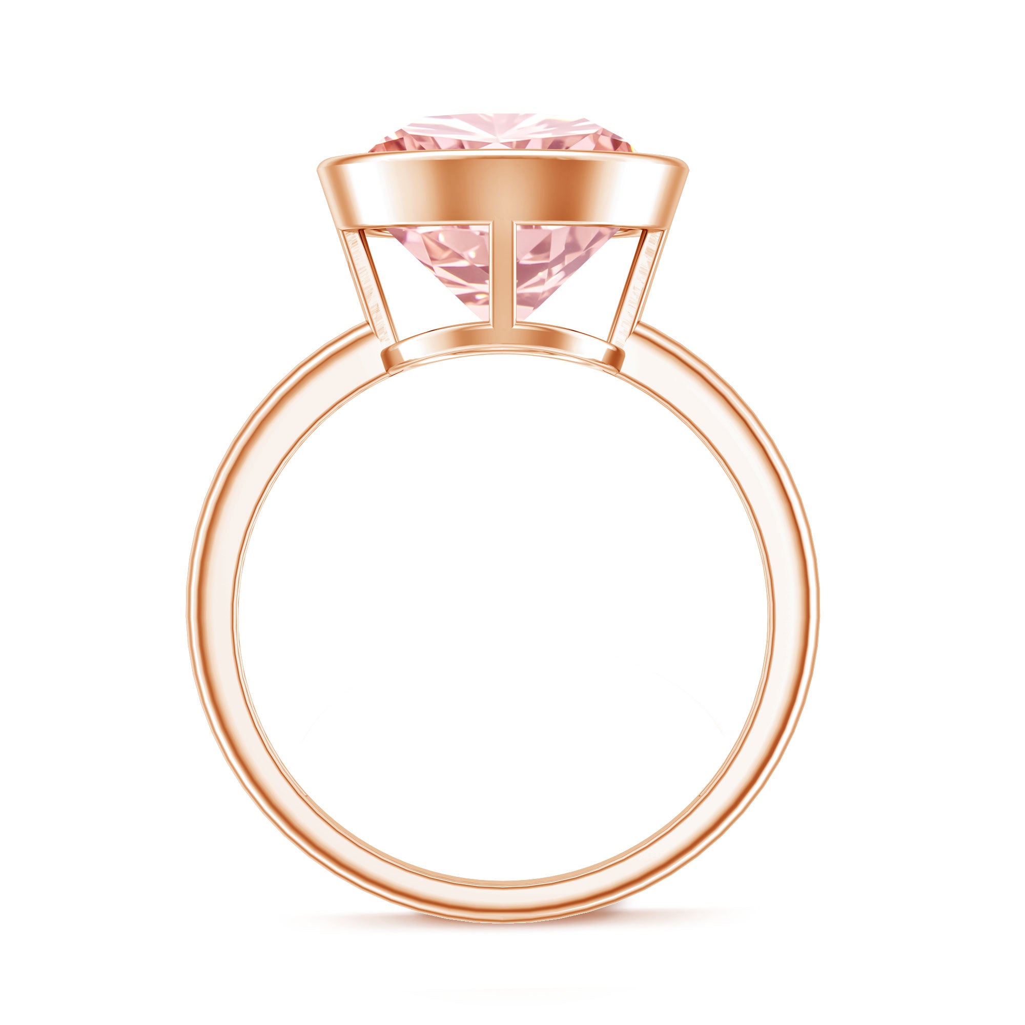Large 5 Carat Lab Grown Pink Diamond Bezel Engagement Ring with IGI Certificate Fancy Pink - VS1 - Rosec Jewels