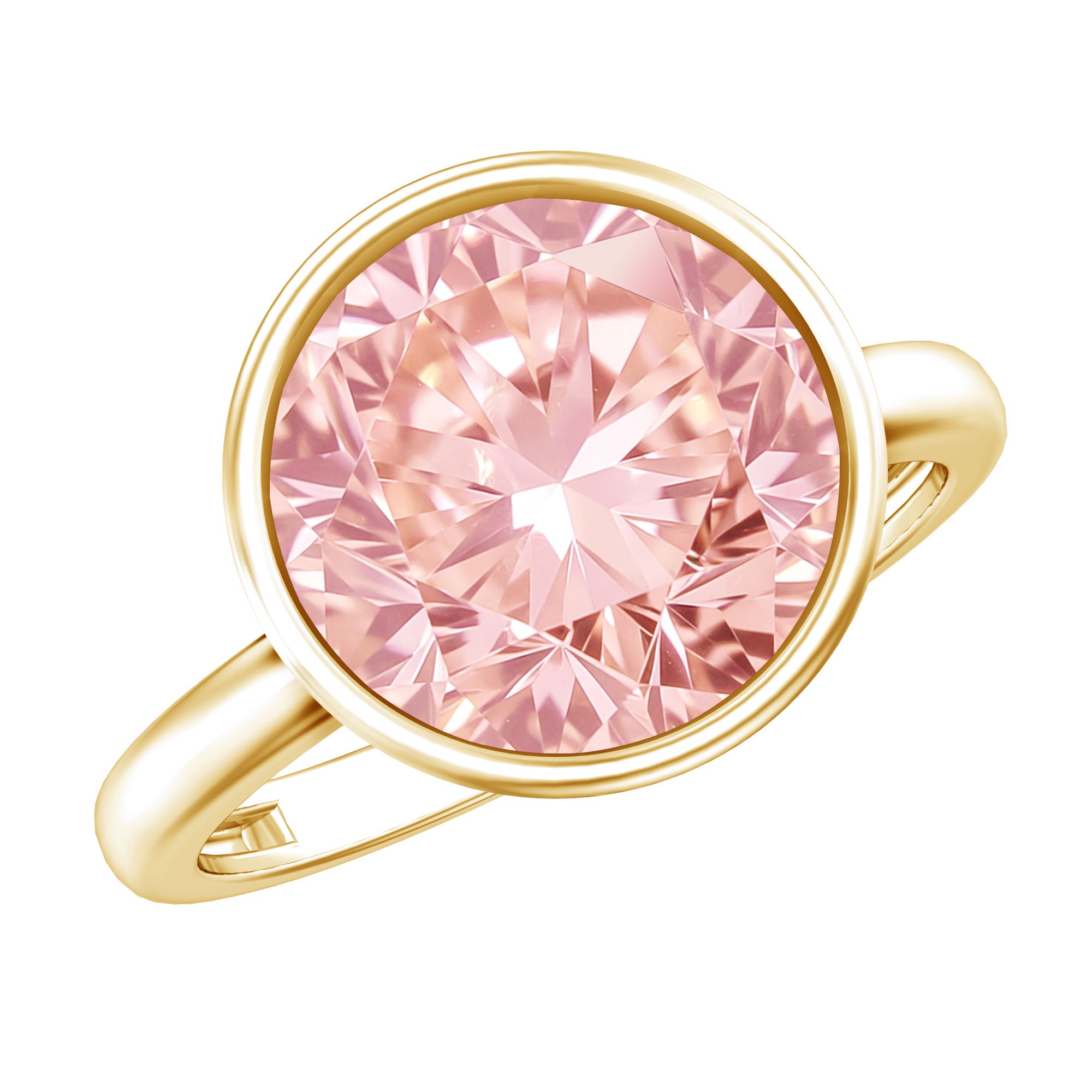 Large 5 Carat Lab Grown Pink Diamond Bezel Engagement Ring with IGI Certificate Fancy Pink - VS1 - Rosec Jewels