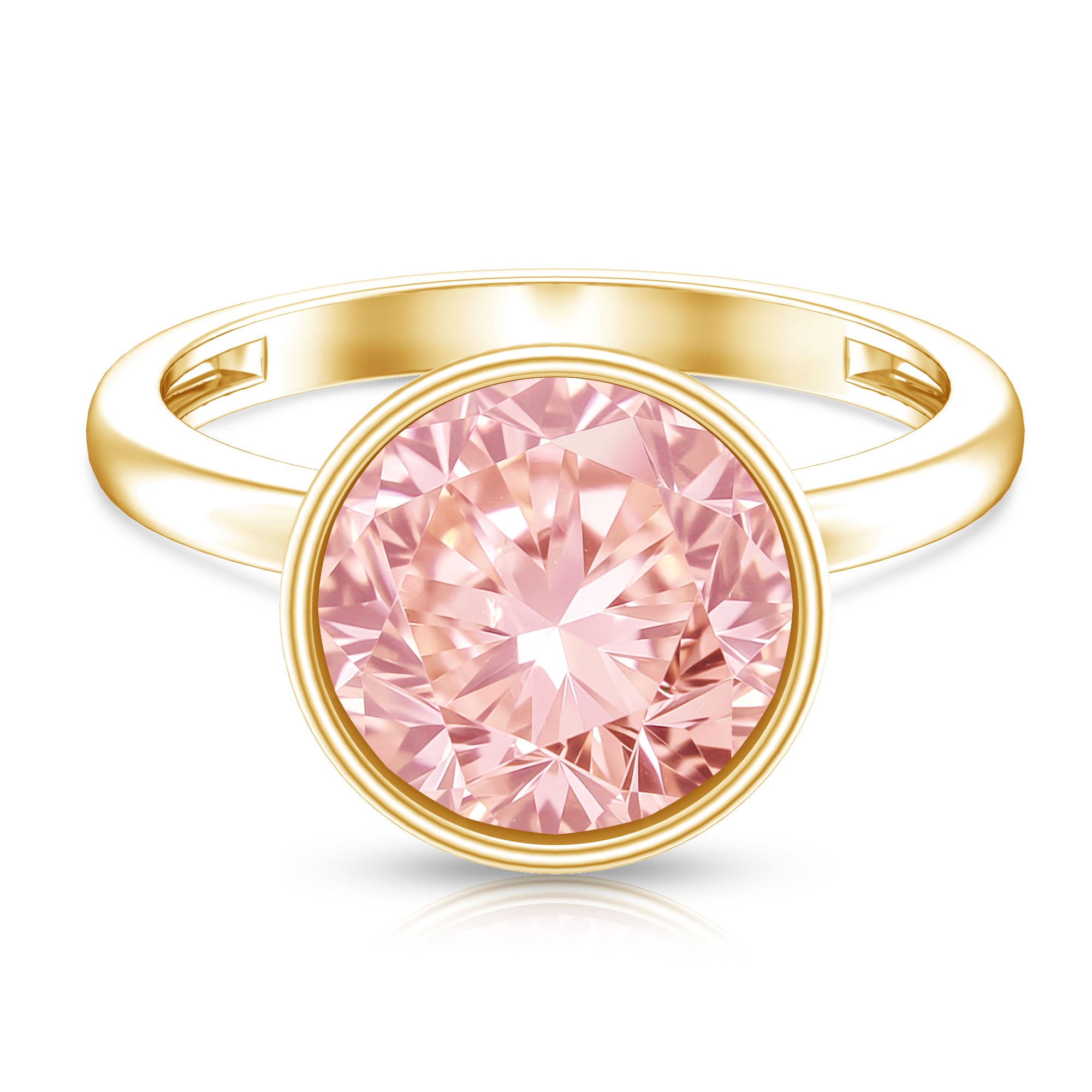 Large 5 Carat Lab Grown Pink Diamond Bezel Engagement Ring with IGI Certificate Fancy Pink - VS1 - Rosec Jewels