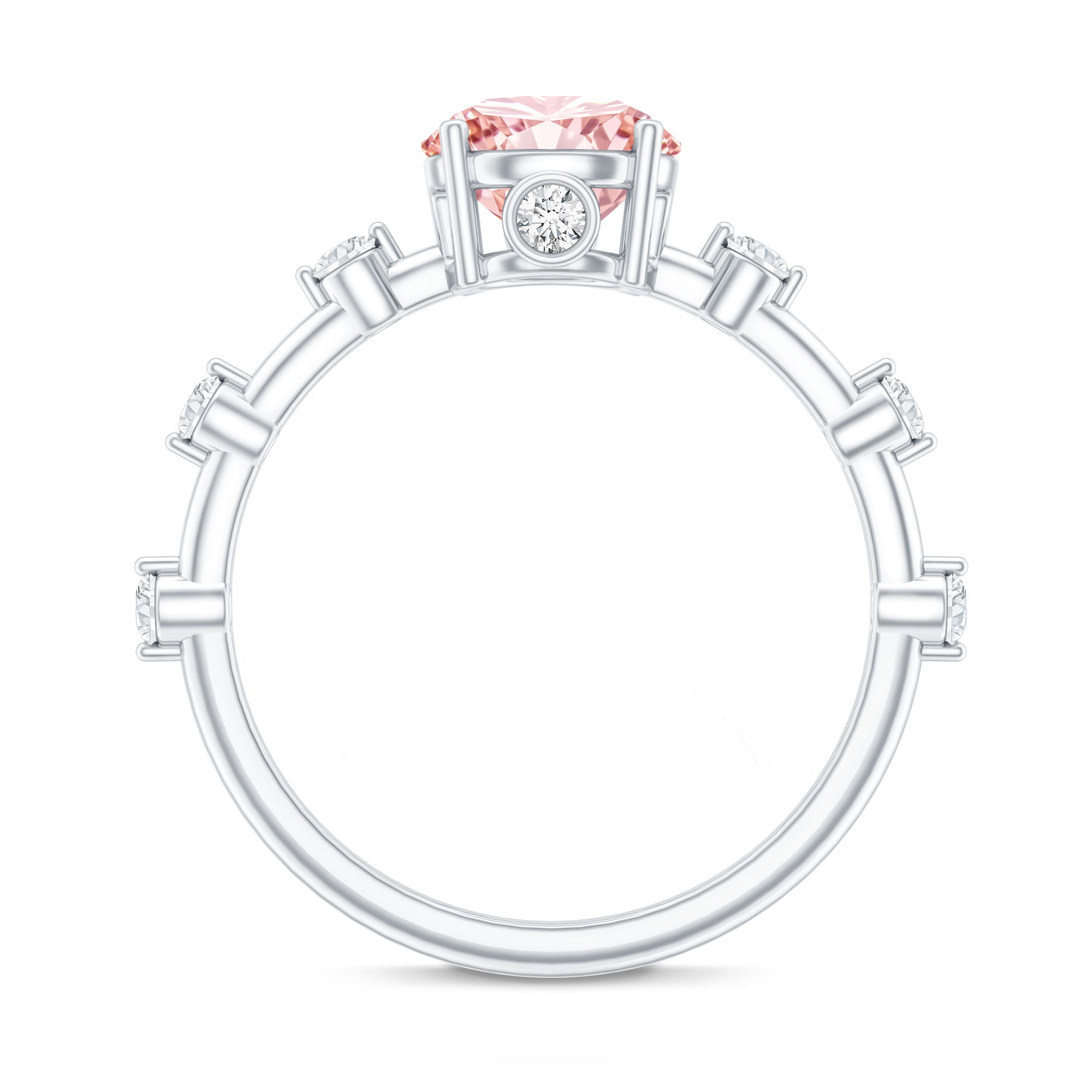 Rosec Jewels-IGI Certified 1 Carat Round Lab Grown Pink Diamond Ring