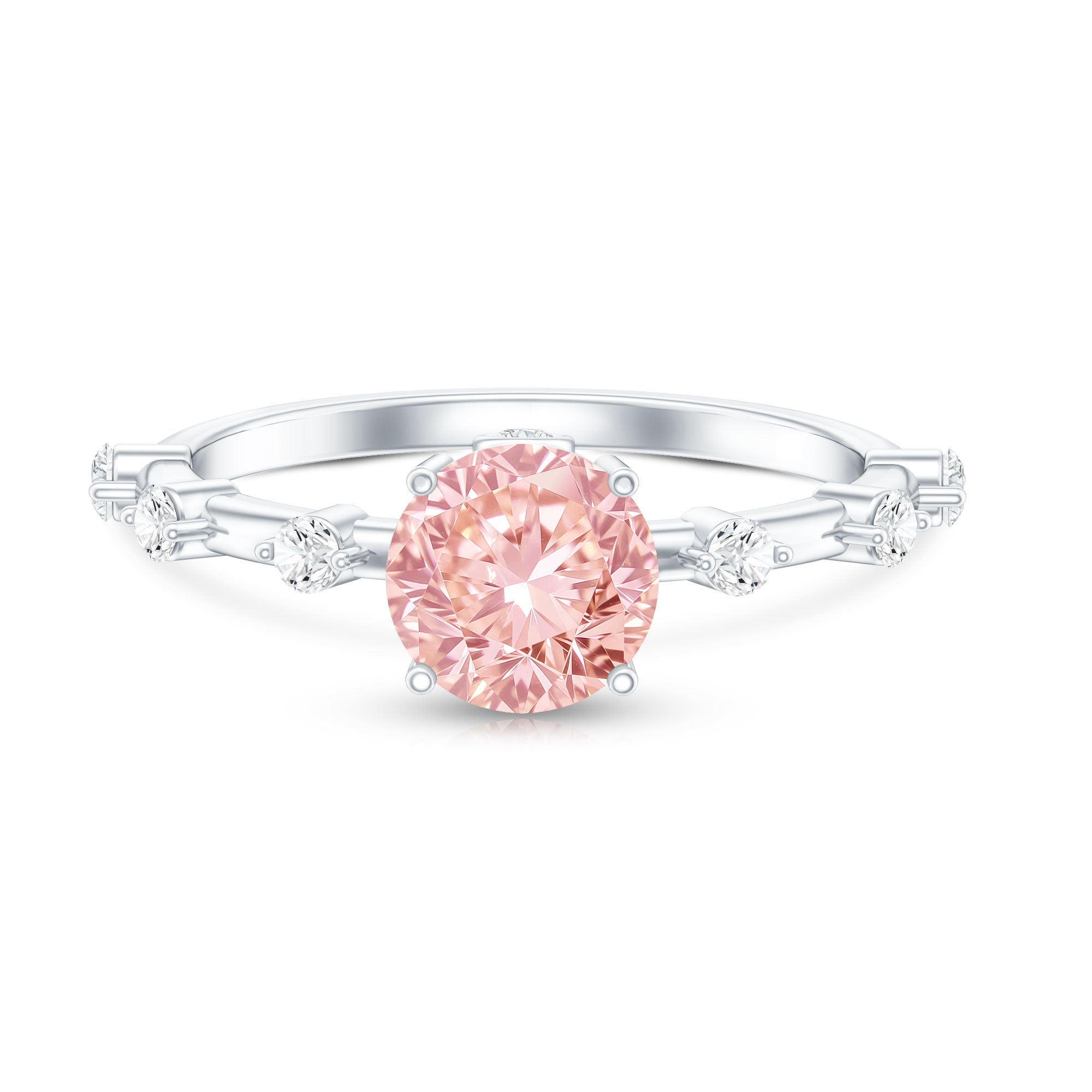 Rosec Jewels-IGI Certified 1 Carat Round Lab Grown Pink Diamond Ring