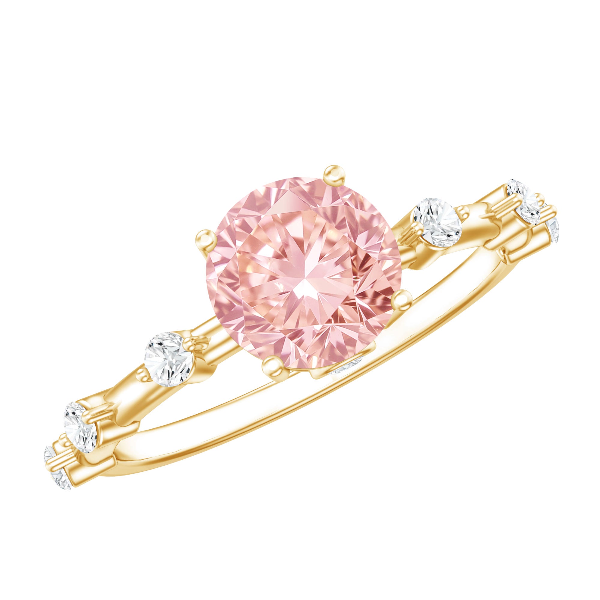 Rosec Jewels-IGI Certified 1 Carat Round Lab Grown Pink Diamond Ring
