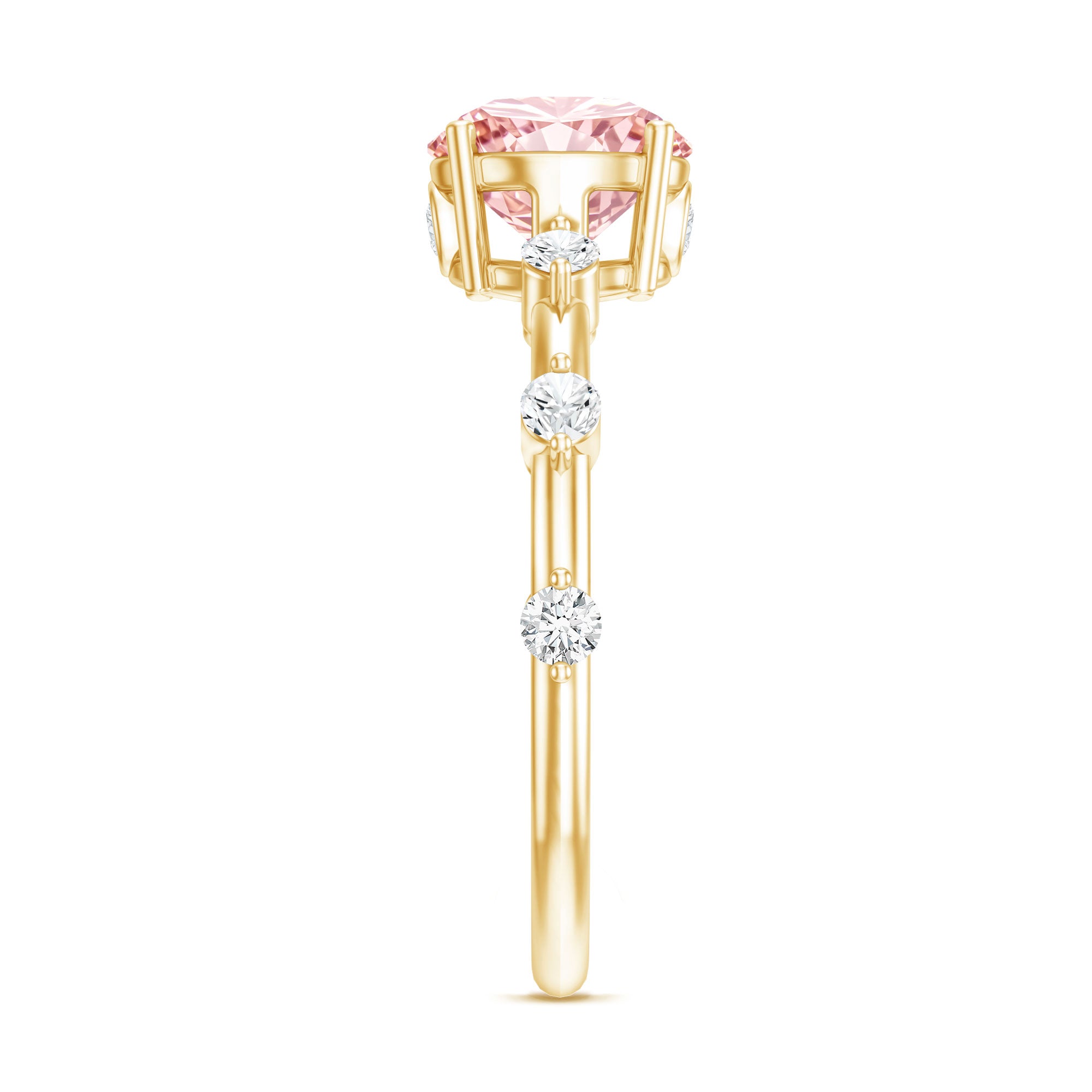 Rosec Jewels-IGI Certified 1 Carat Round Lab Grown Pink Diamond Ring