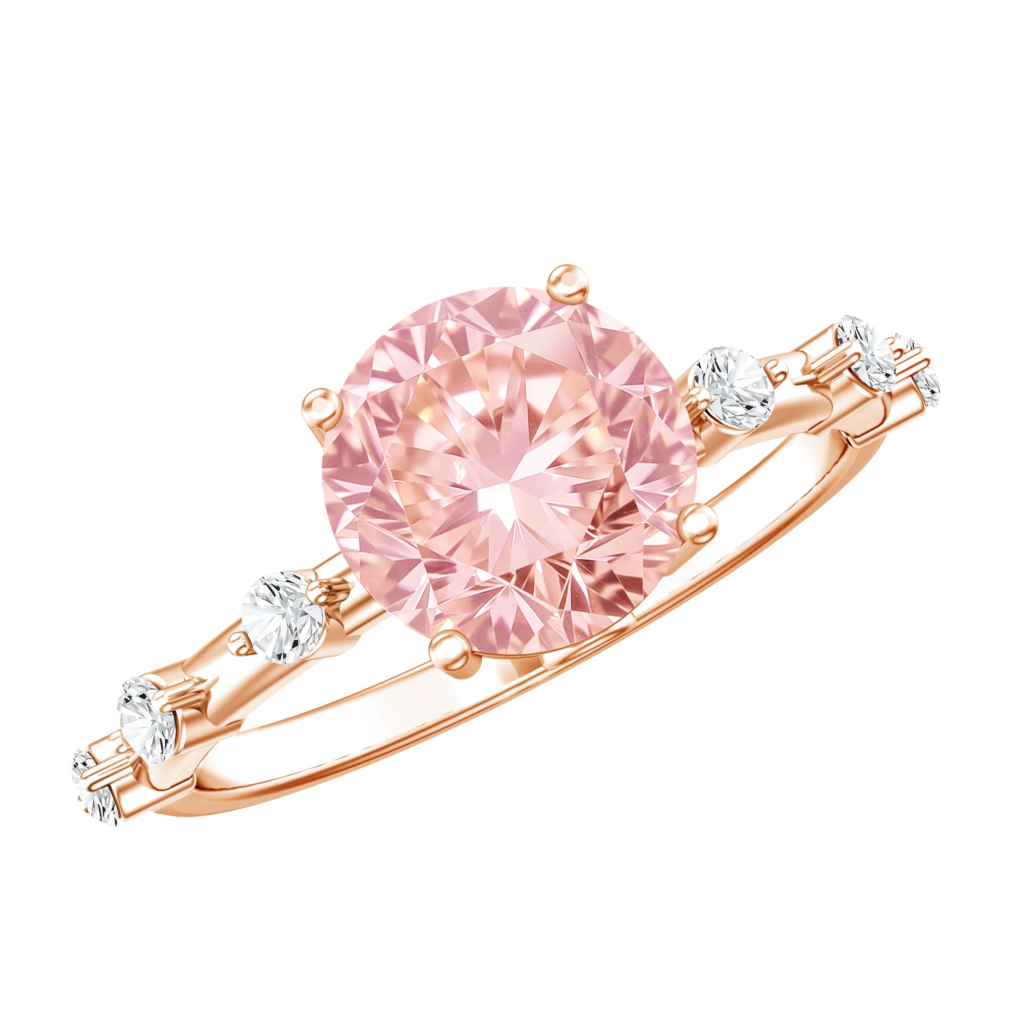 Rosec Jewels-IGI Certified 2 Carat Lab Created Pink Diamond Solitaire Engagement Ring for Women