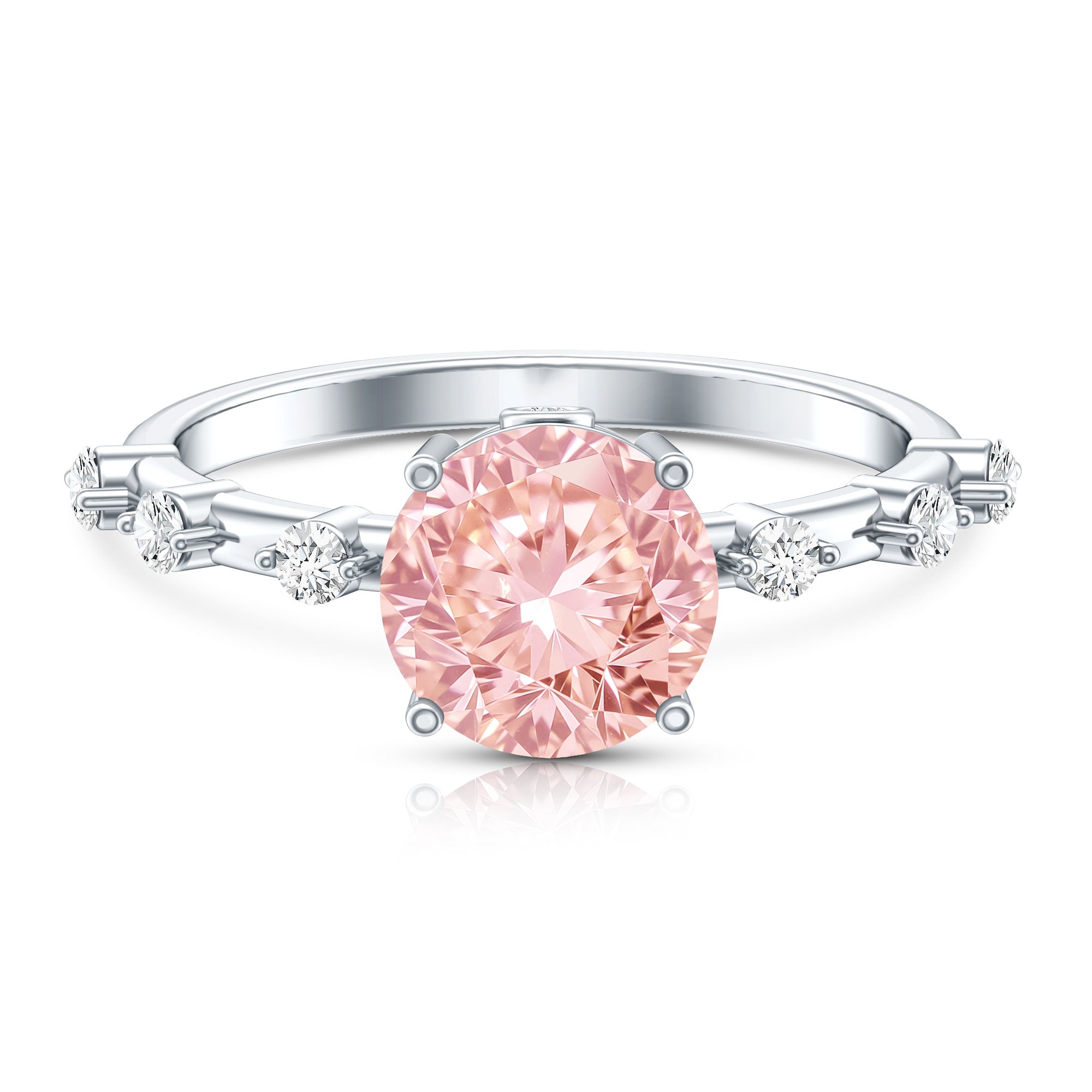 Rosec Jewels-IGI Certified 2 Carat Lab Created Pink Diamond Solitaire Engagement Ring for Women