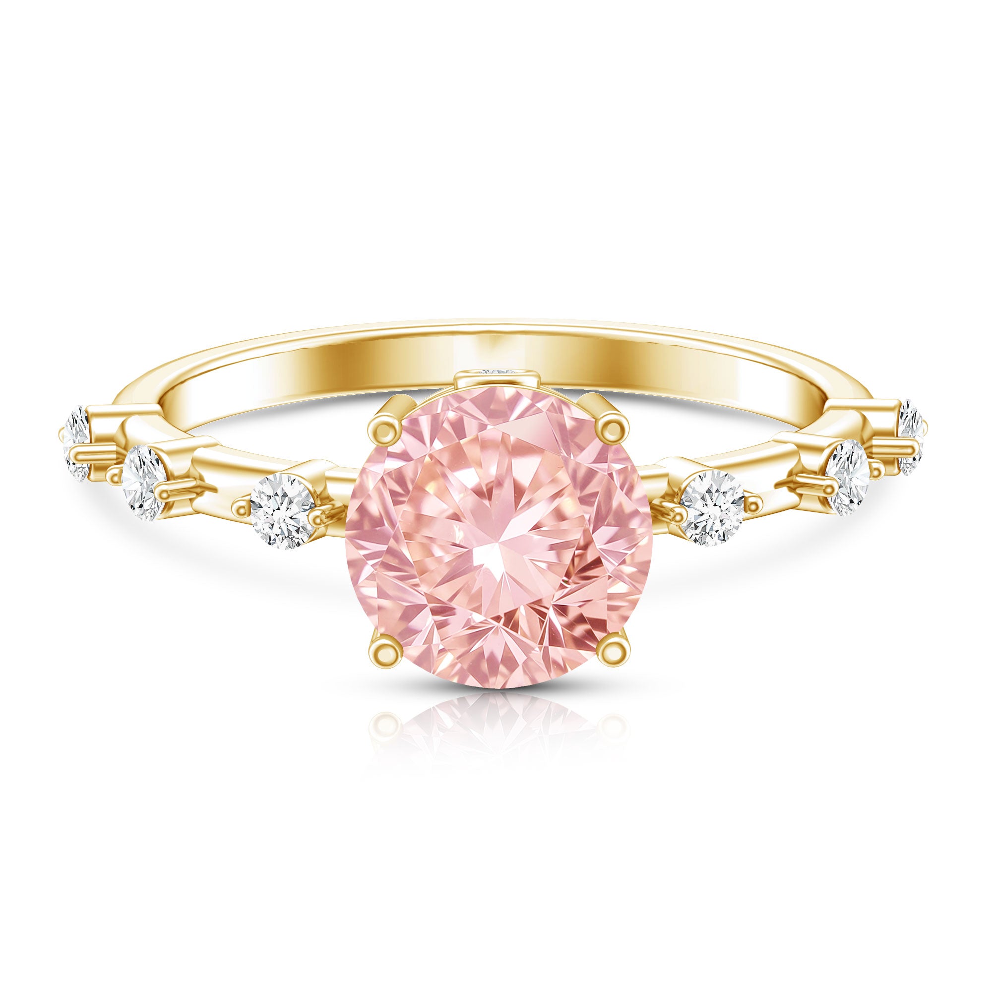 Rosec Jewels-IGI Certified 2 Carat Lab Created Pink Diamond Solitaire Engagement Ring for Women