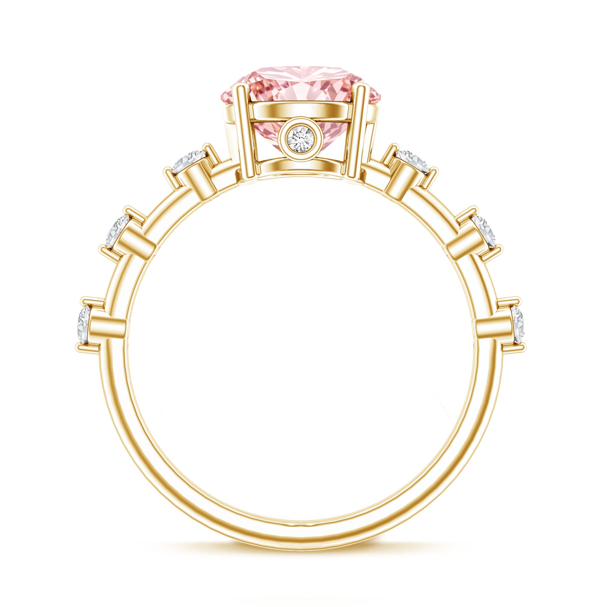 Rosec Jewels-IGI Certified 3 Carat Lab Grown Pink Diamond Engagement Ring with Spaced Accent