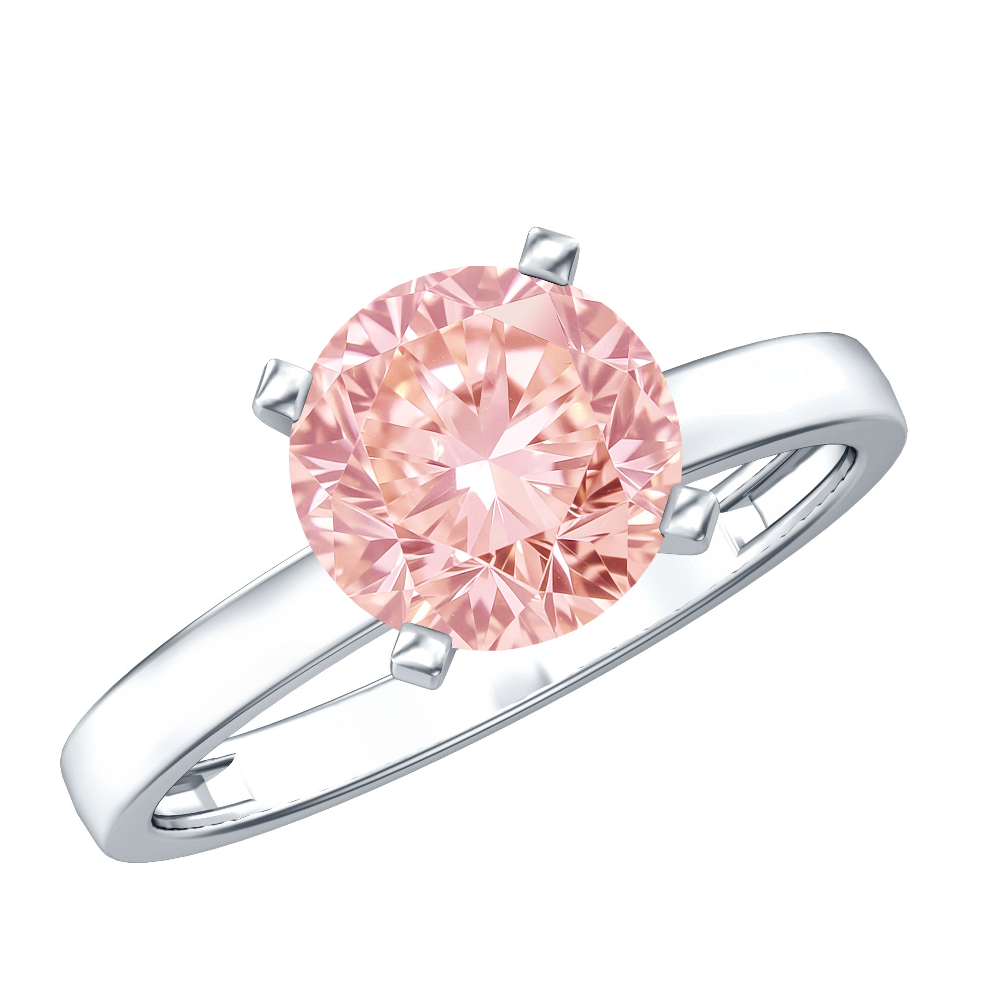 Rosec Jewels-Solitaire Round Lab Pink Diamond 2 Carat Engagement Ring IGI Certified
