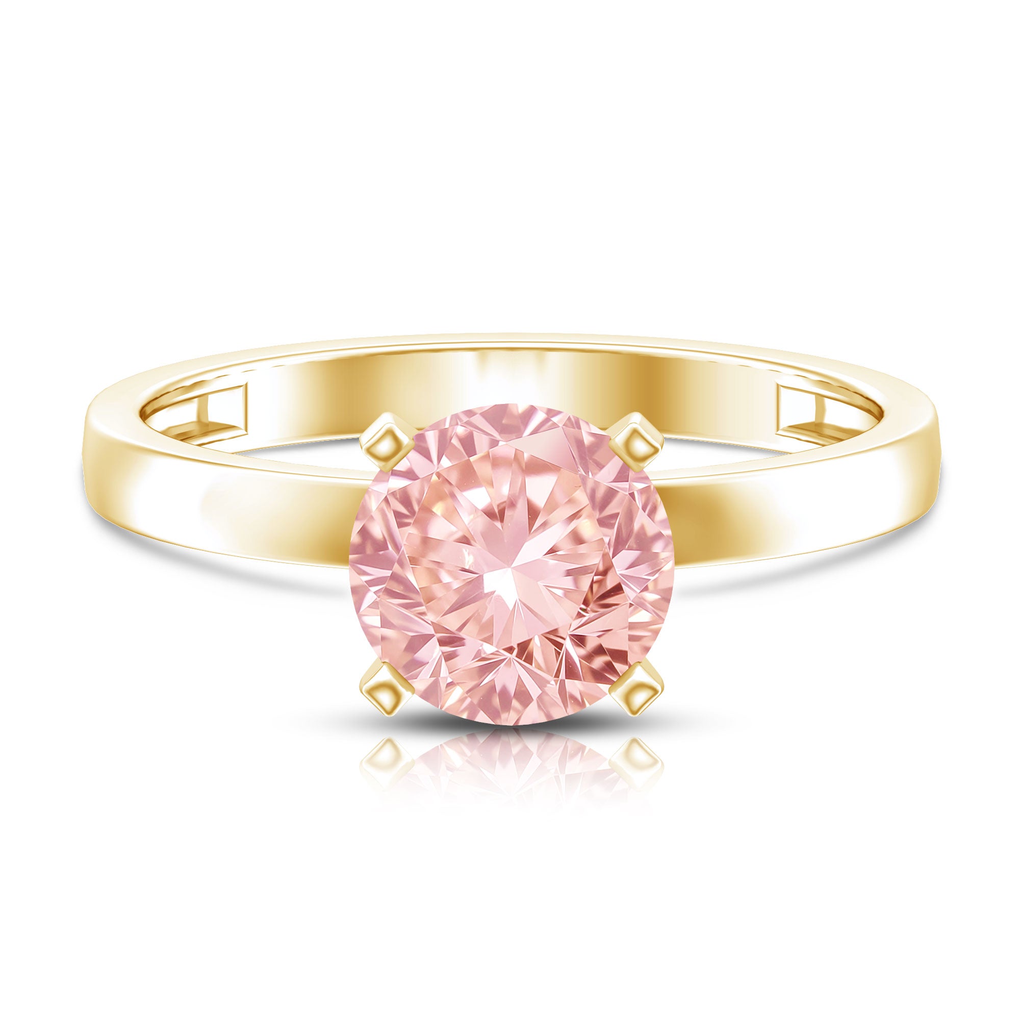 Rosec Jewels-Solitaire Round Lab Pink Diamond 2 Carat Engagement Ring IGI Certified