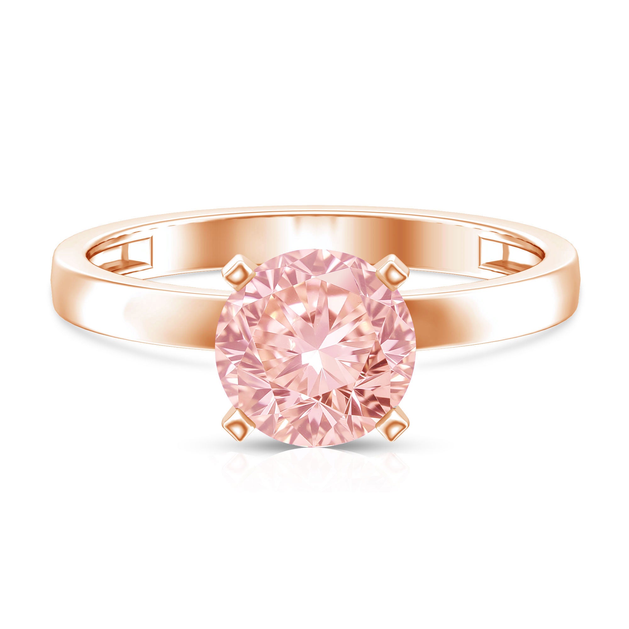 Lab Grown Pink Diamond 3 Carat Solitaire Engagement Ring with IGI Certificate Fancy Pink - VS1 - Rosec Jewels
