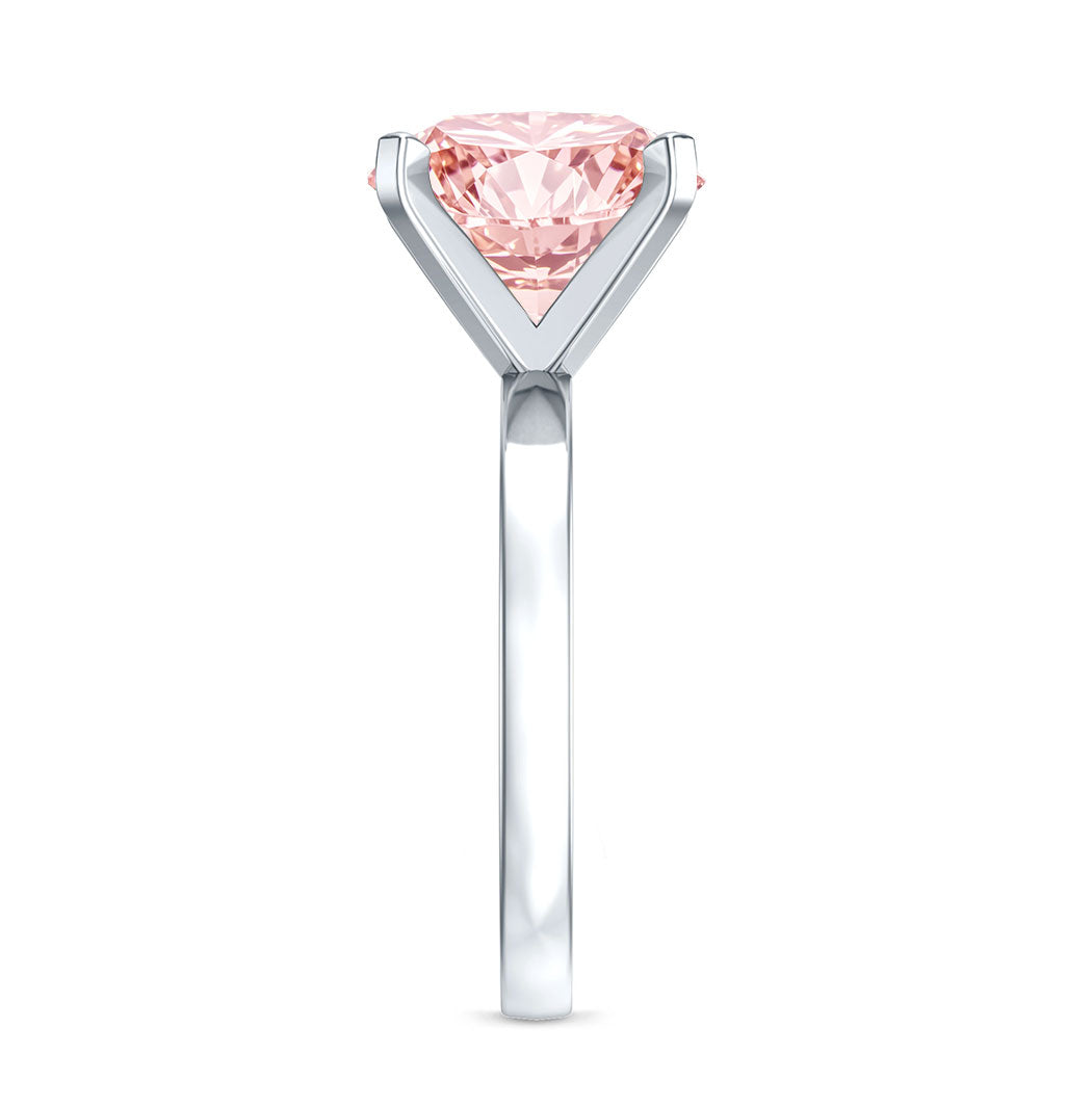Peg Headset Solitaire 4 Carat Lab Grown Pink Diamond Engagement Ring IGI Certified Fancy Pink - VS1 - Rosec Jewels