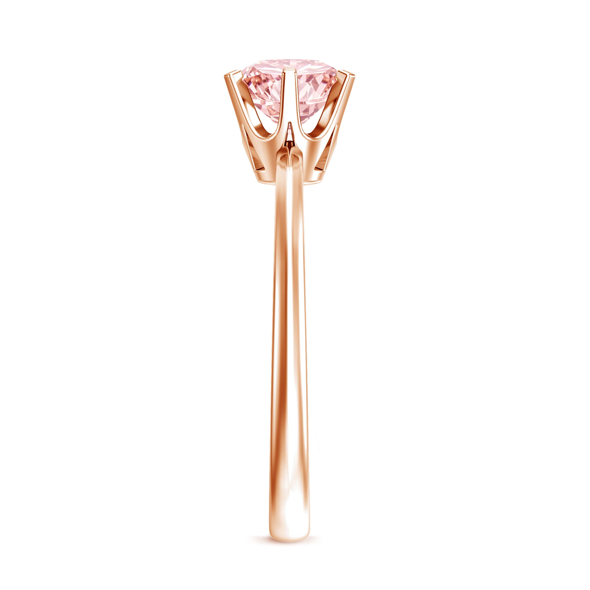 Round Brilliant Cut Lab Grown Pink Diamond 1 Carat Solitaire Ring with IGI Certificate Fancy Pink - VS1 - Rosec Jewels