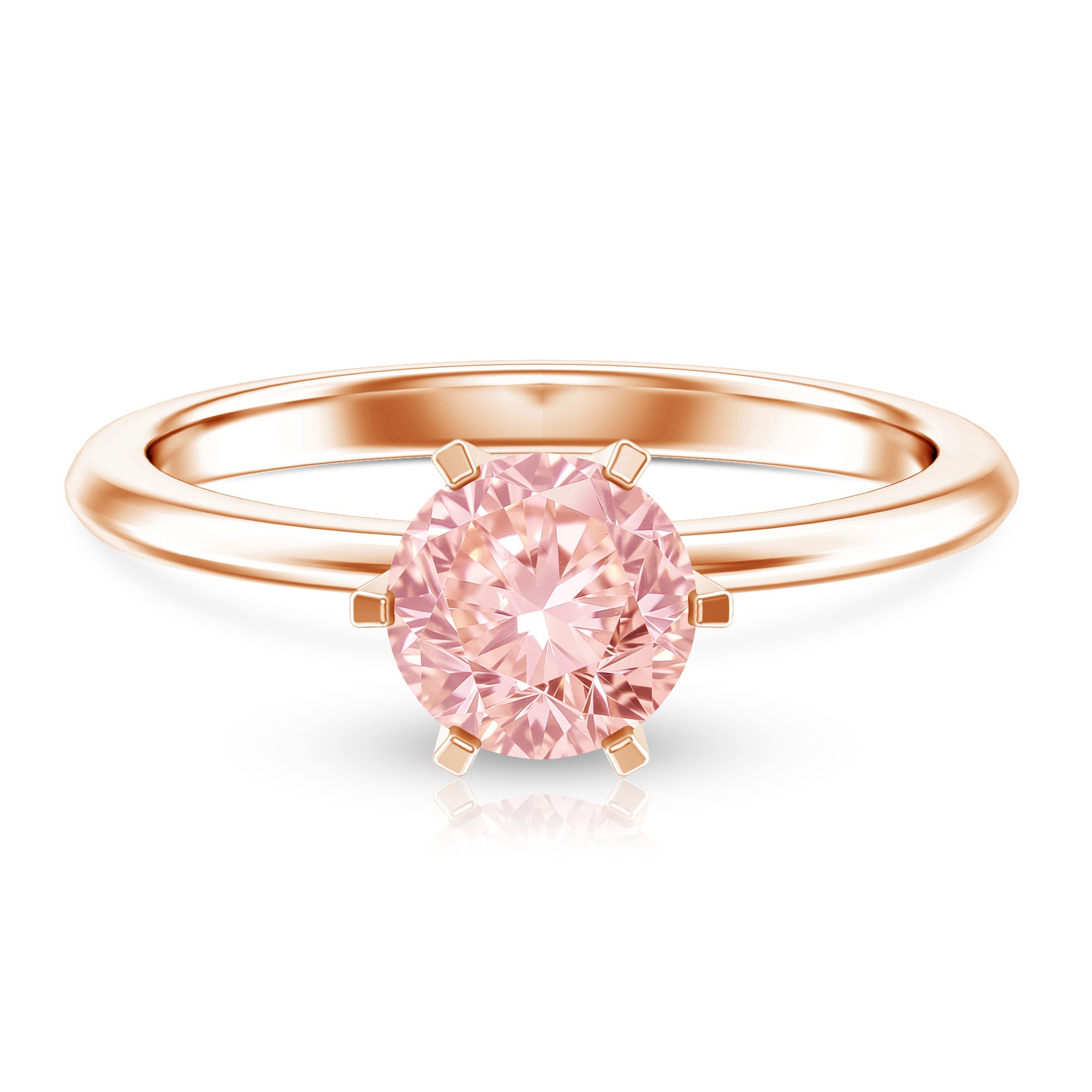 Round Brilliant Cut Lab Grown Pink Diamond 1 Carat Solitaire Ring with IGI Certificate Fancy Pink - VS1 - Rosec Jewels