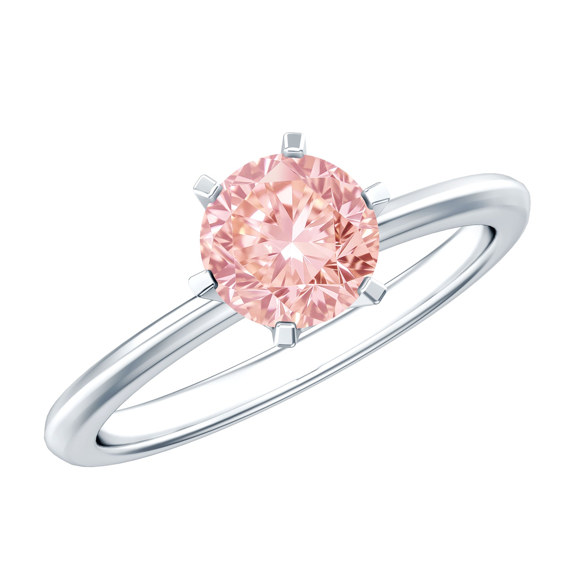 Round Brilliant Cut Lab Grown Pink Diamond 1 Carat Solitaire Ring with IGI Certificate Fancy Pink - VS1 - Rosec Jewels