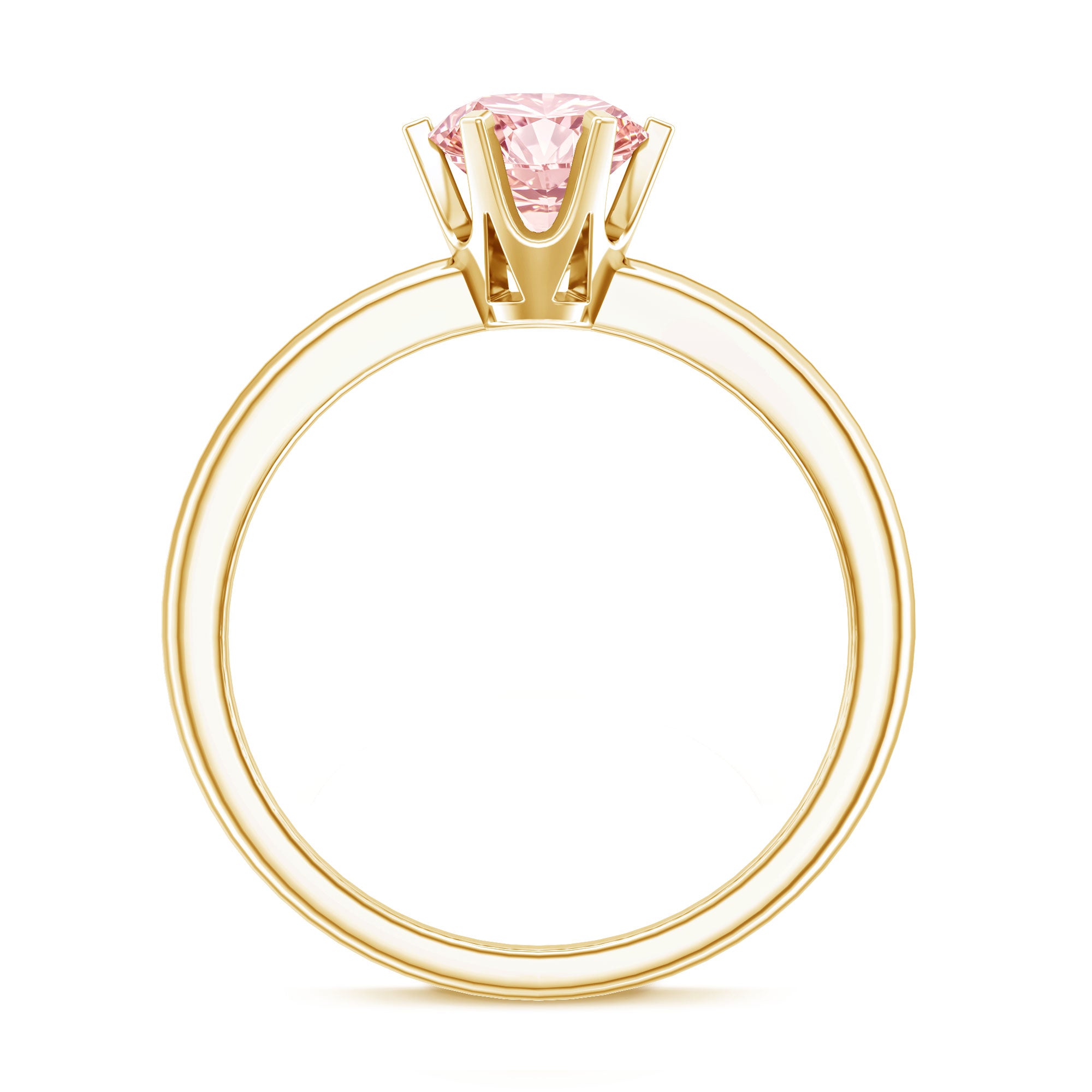 Round Brilliant Cut Lab Grown Pink Diamond 1 Carat Solitaire Ring with IGI Certificate Fancy Pink - VS1 - Rosec Jewels