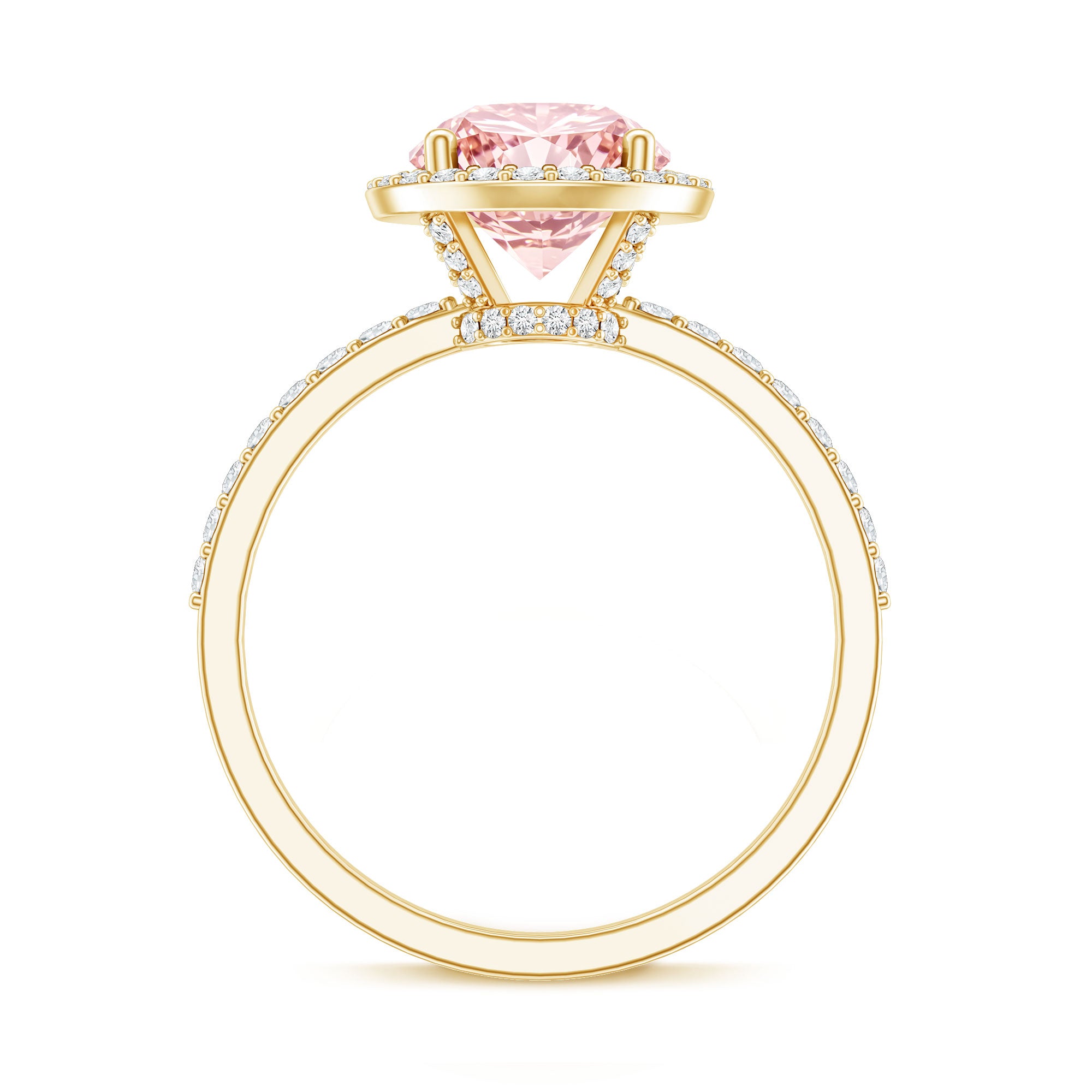 Rosec Jewels-2 Carat Lab Grown Pink Diamond Halo Engagement Ring with IGI Certificate