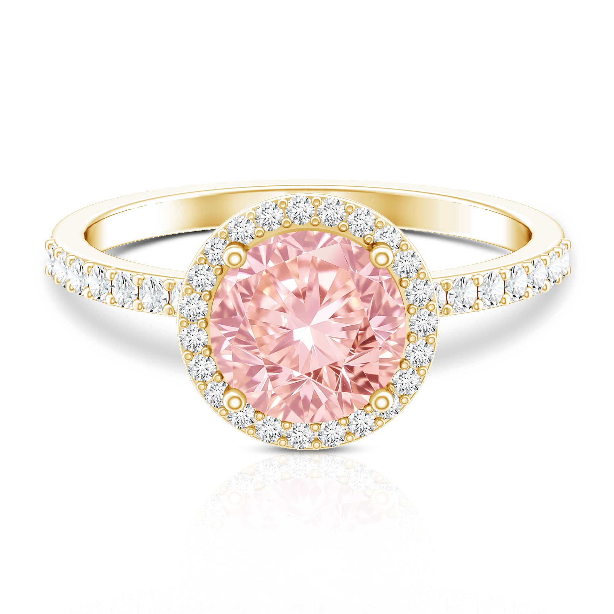 Rosec Jewels-2 Carat Lab Grown Pink Diamond Halo Engagement Ring with IGI Certificate