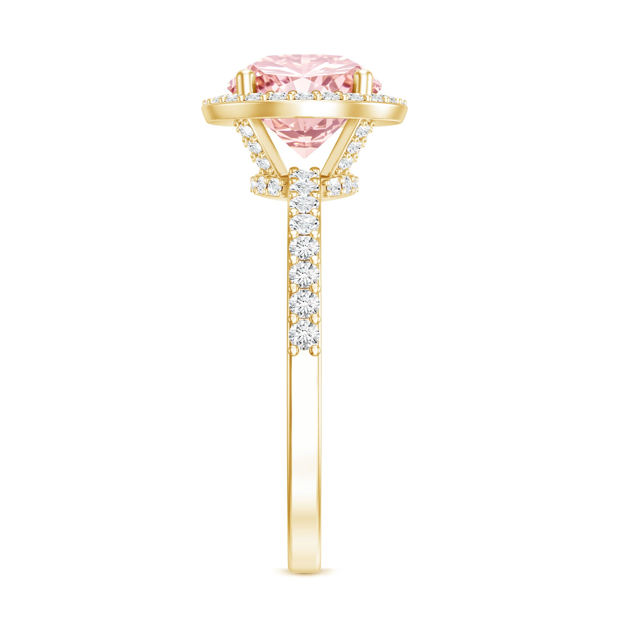 Rosec Jewels-IGI Certified Lab Created Pink Diamond 3 Carat Engagement Ring with Halo