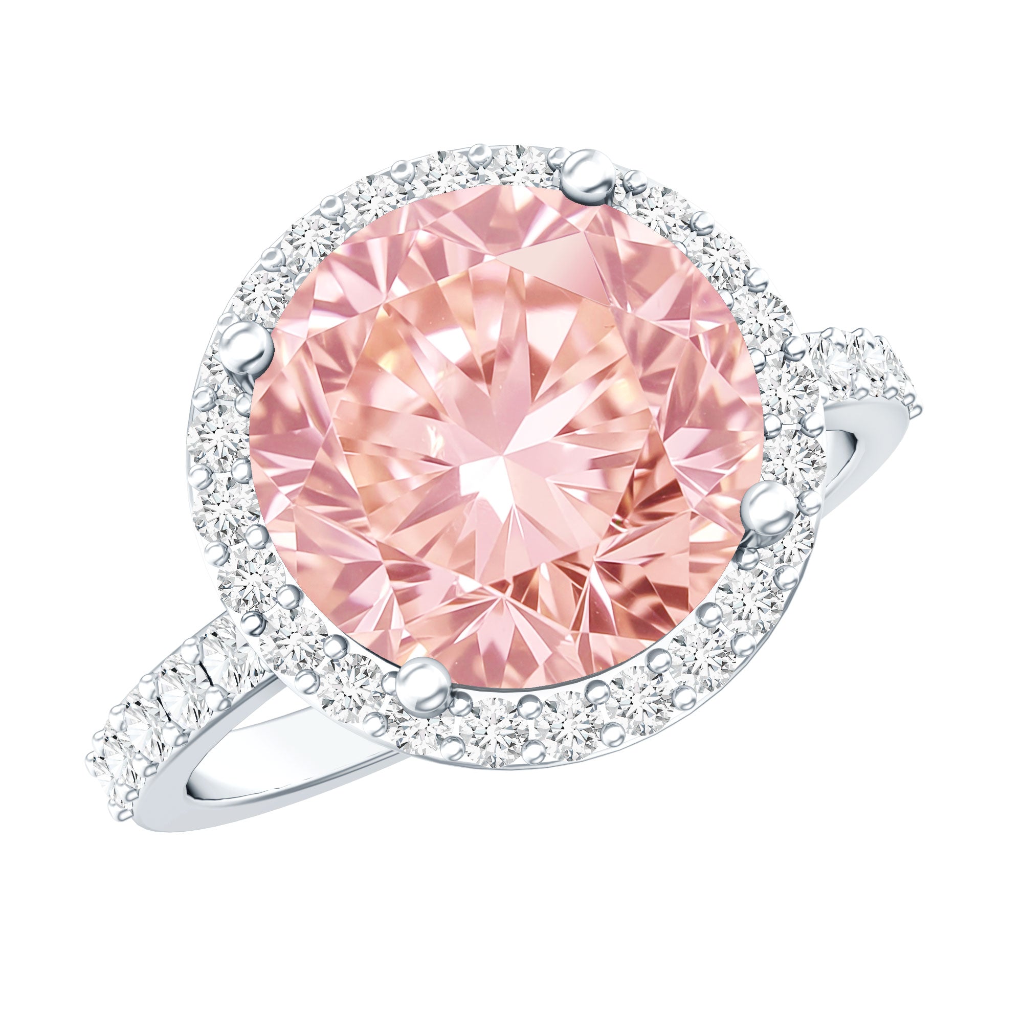 Rosec Jewels-IGI Certified 4 Carat Round Lab Grown Pink Diamond Circle Engagement Ring