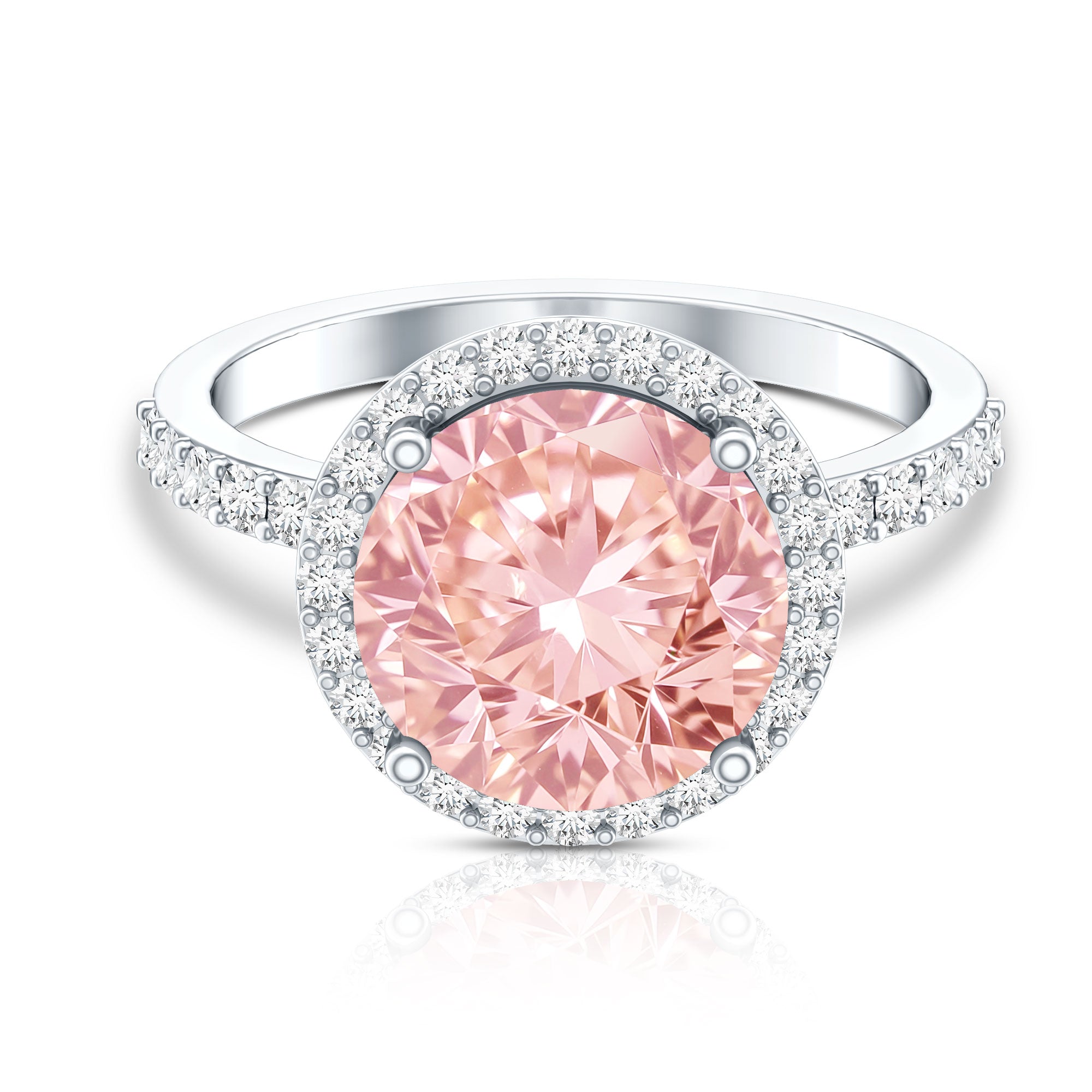 Rosec Jewels-IGI Certified 4 Carat Round Lab Grown Pink Diamond Circle Engagement Ring